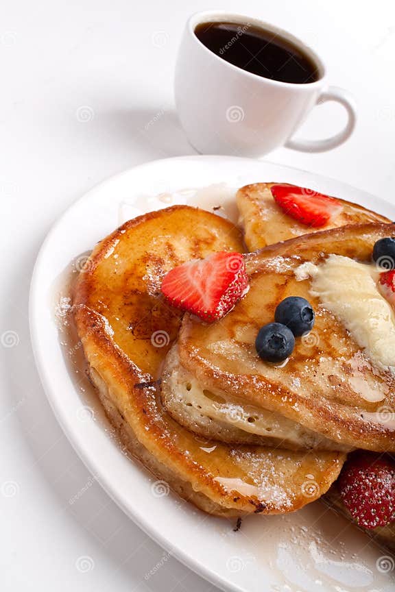 Pancakes with Syrup and Coffee Stock Photo Image of great, flapjacks