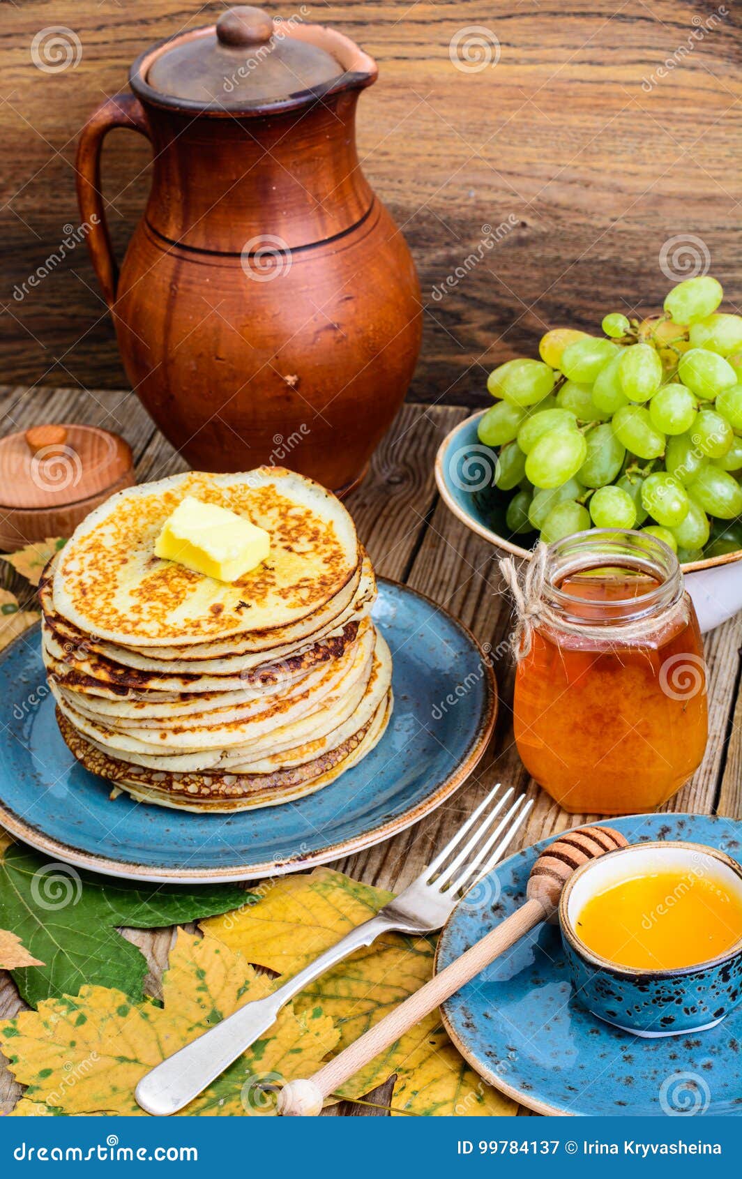 Pancakes for Thanksgiving Dinner Stock Image - Image of pancakes, clay ...