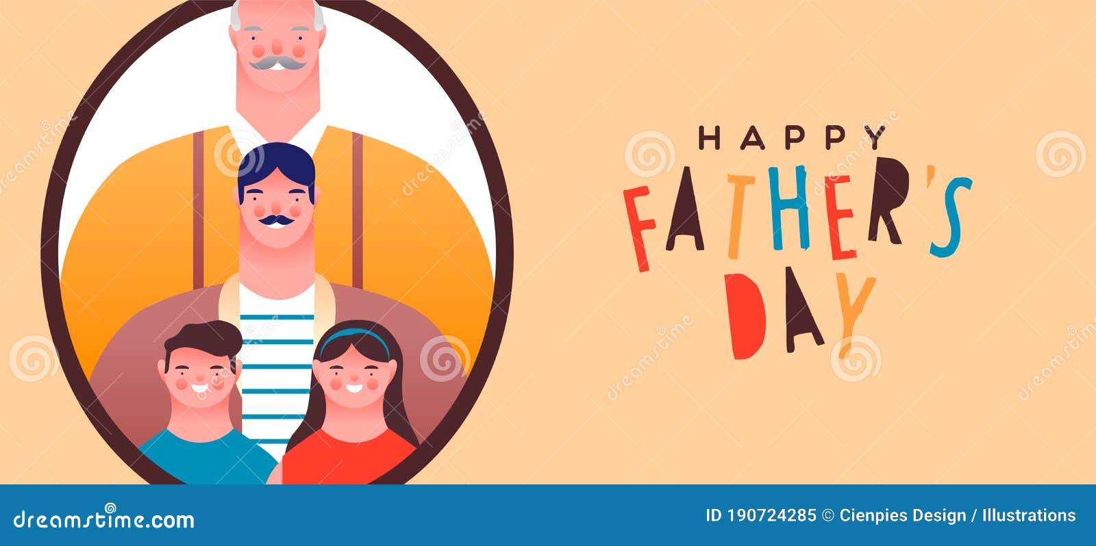 Pancarta Del Día Del Padre Feliz Abuelo Padre E Hijos Ilustración del  Vector - Ilustración de hombre, padres: 190724285
