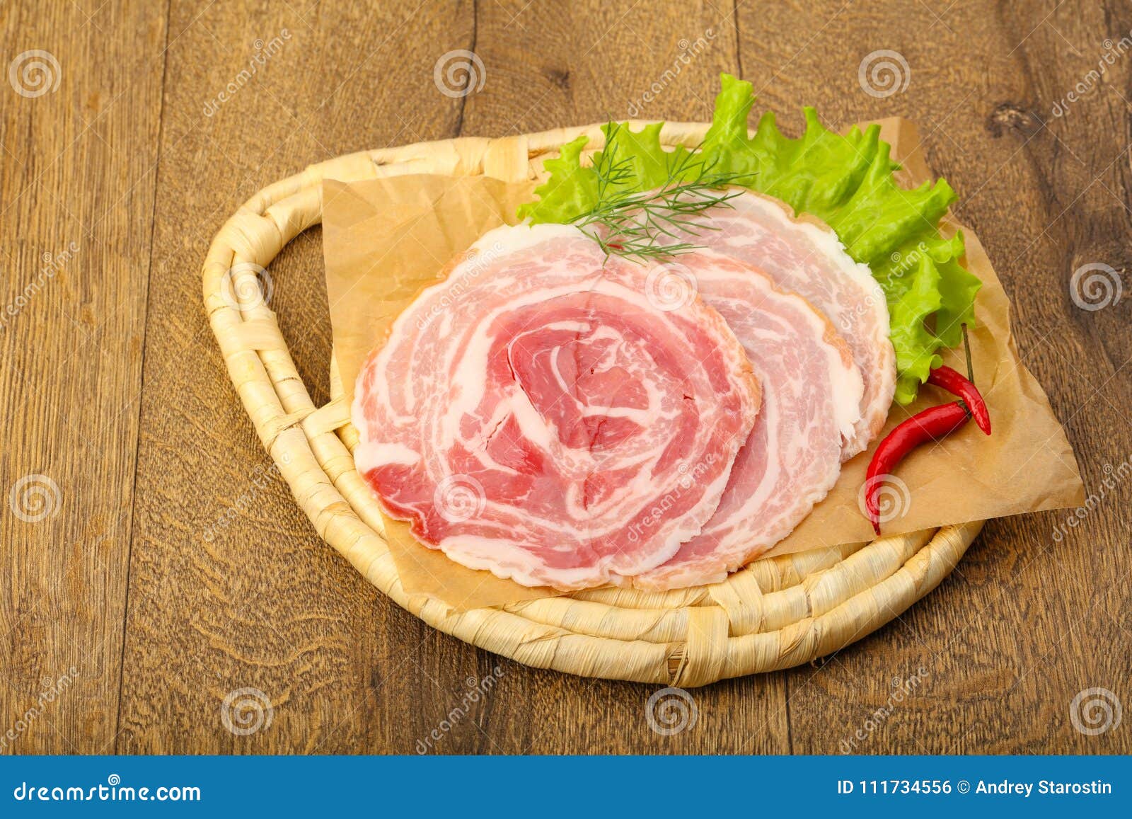 Pancetta stock foto. Image of gastronomisch, spek, italië 111734556