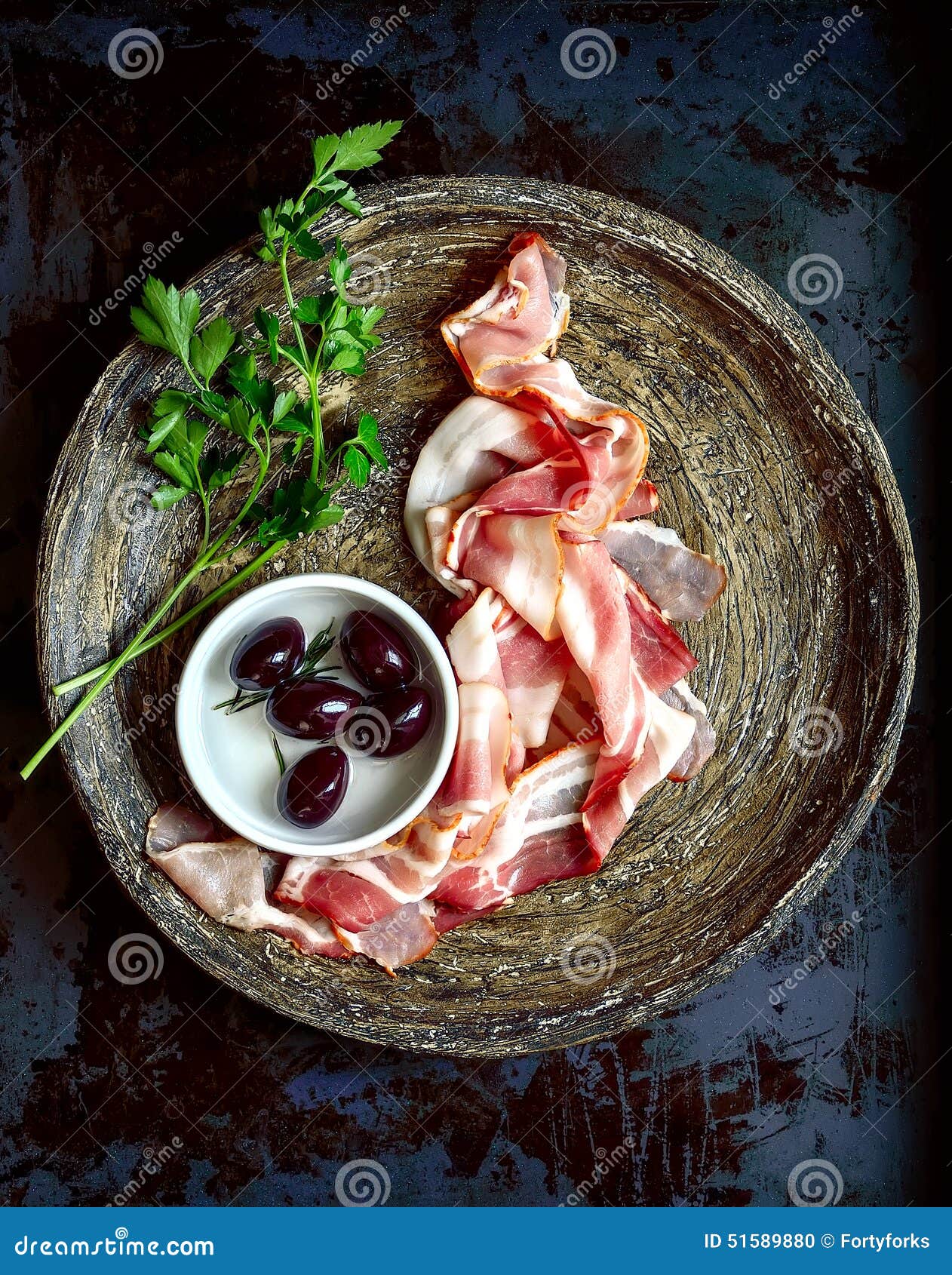 Pancetta Affumicata Affettata Fotografia Stock Immagine di menù