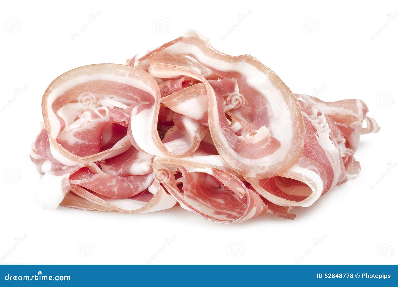 Pancetta Affumicata Affettata Fotografia Stock Immagine di fette