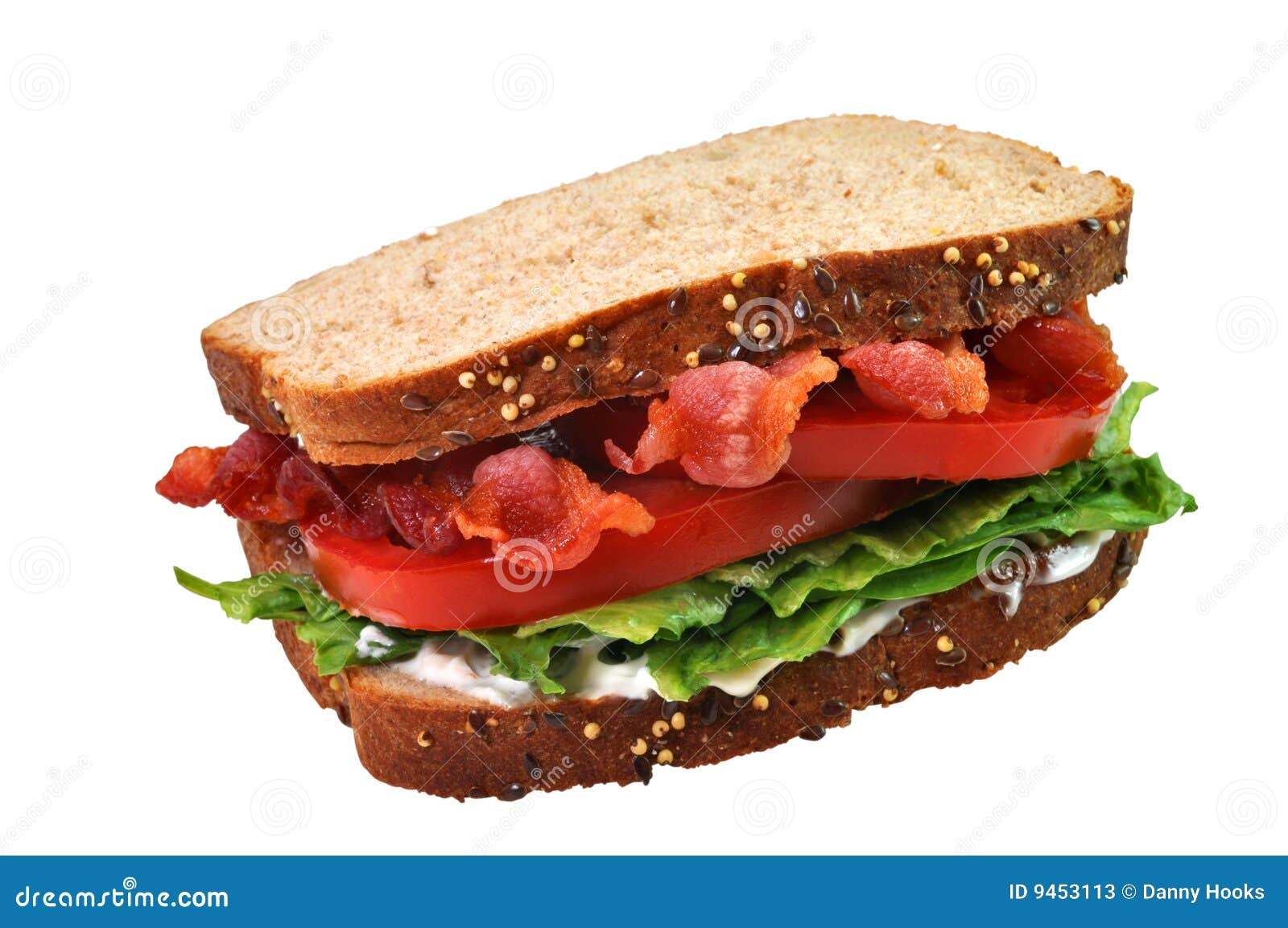 Pancetta Affumicata, Lattuga E Panino Del Pomodoro Immagine Stock