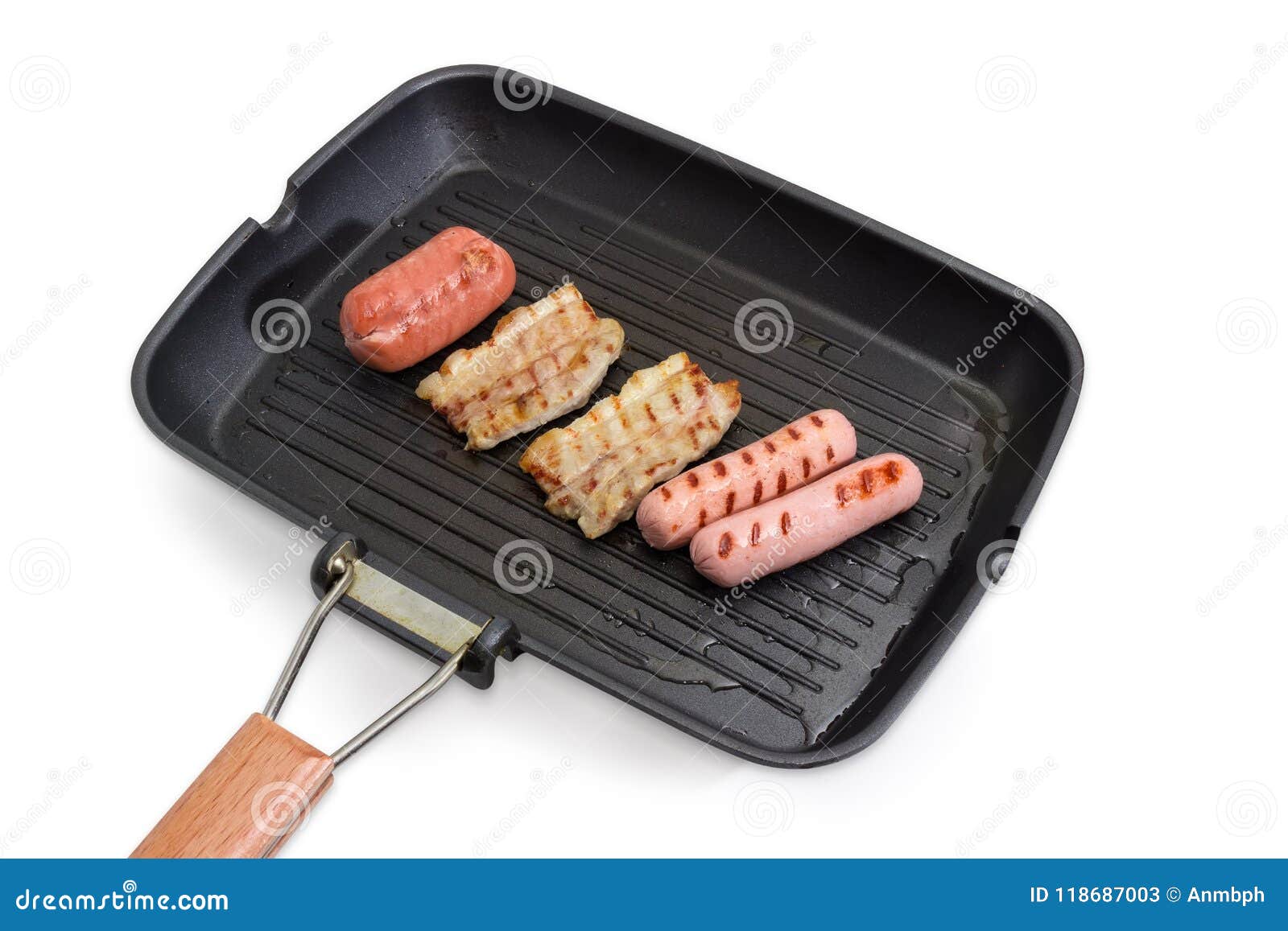 Pancetta Arrostita E Salsiccie Sulla Leccarda Immagine Stock Immagine