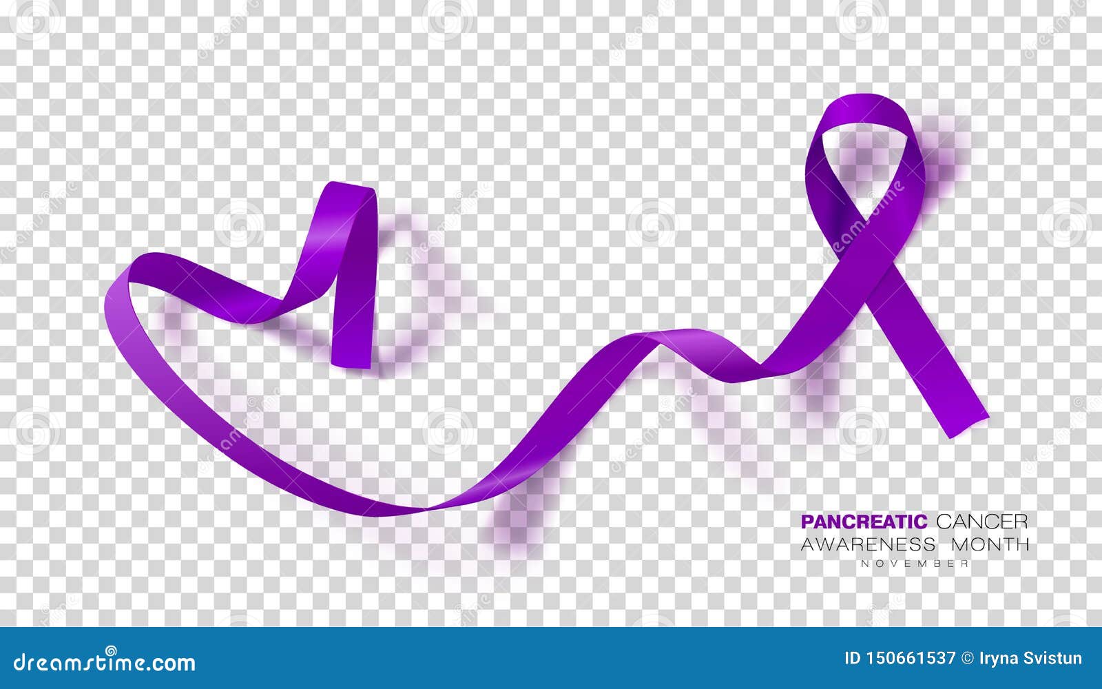Purple ribbon pancreatic cancer awareness Vector Image