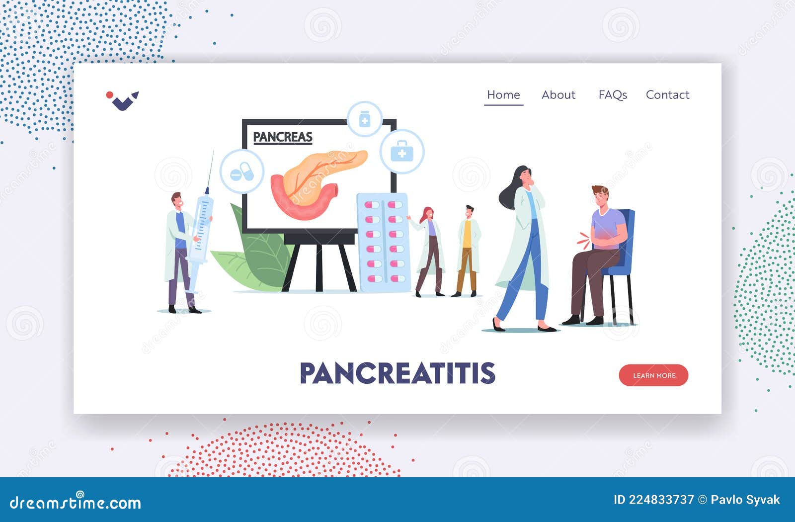 pancreatitis-diagnosis-pancreas-disease-symptoms-landing-page-template