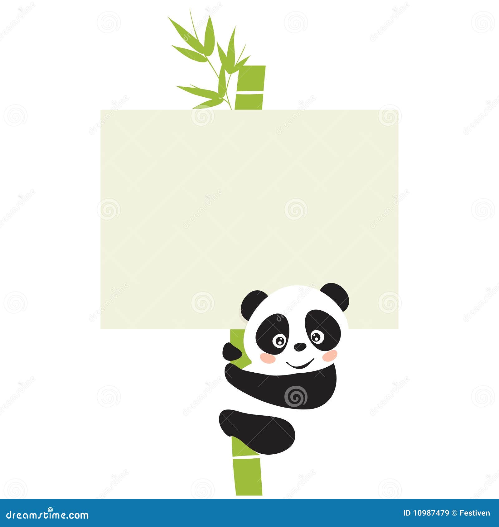 Pequeño mensaje ascendente de la panda bambú