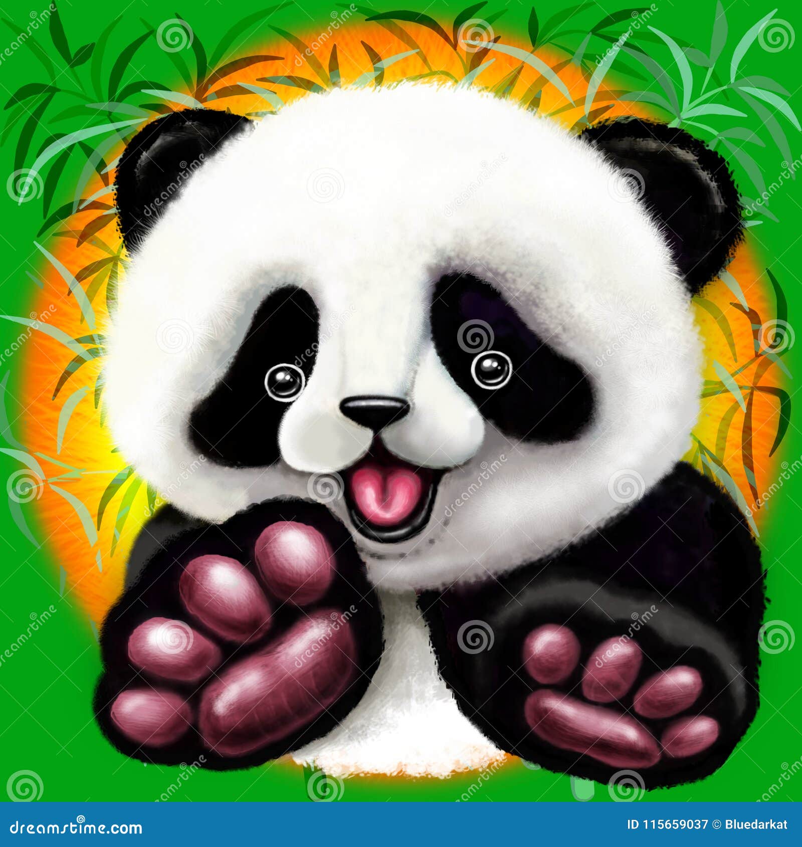 Panda Baby Bear Cute And Happy Stock Illustration Illustration Of Bamboo Green Panda Baby Bear Cute And Happy Stock Illustration Illustration Of Bamboo Green