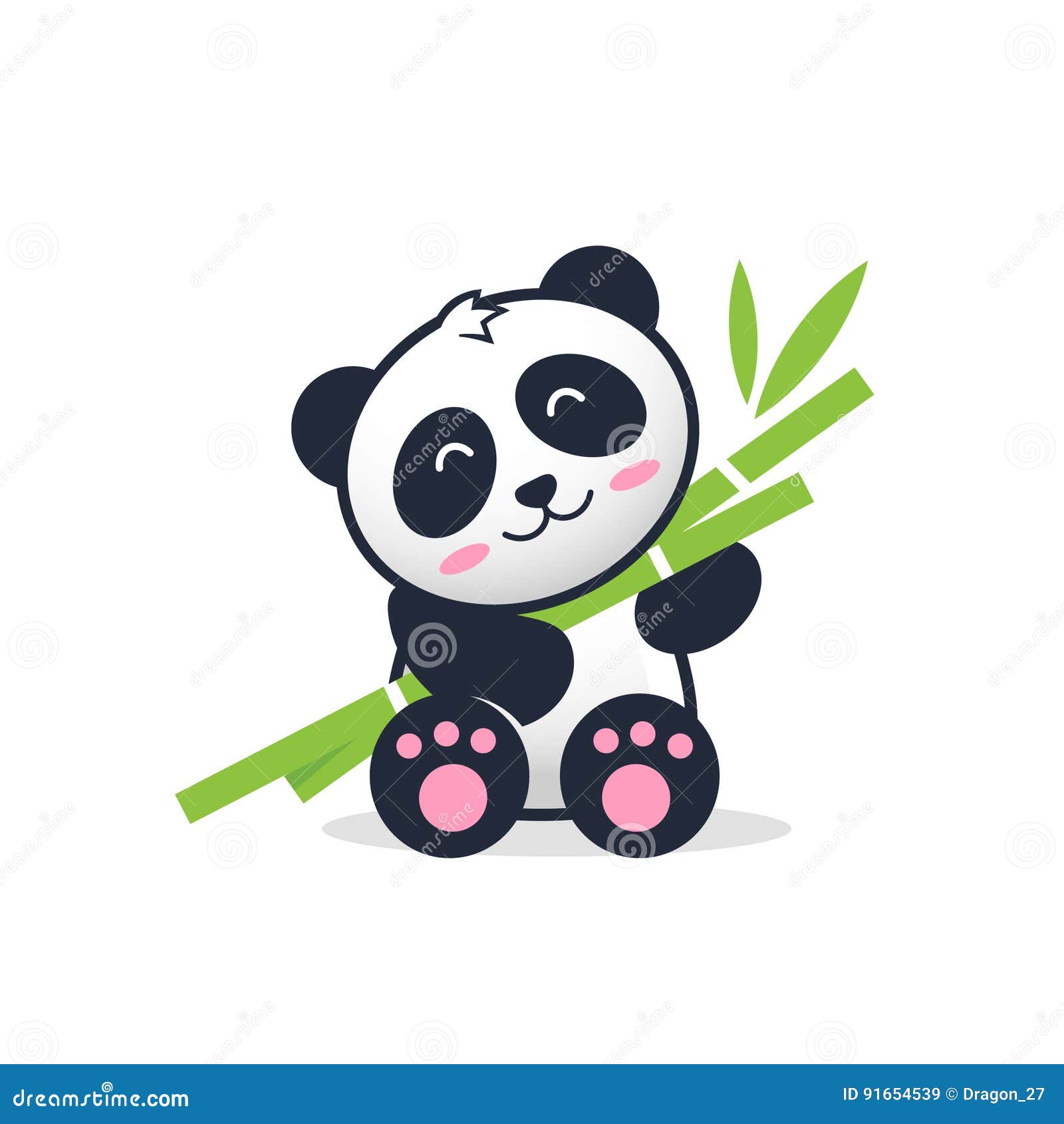 Panda and Bamboo Cartoon Vector Illustration for Kids. Stock Vector -  Illustration of asian, tasty: 91654539