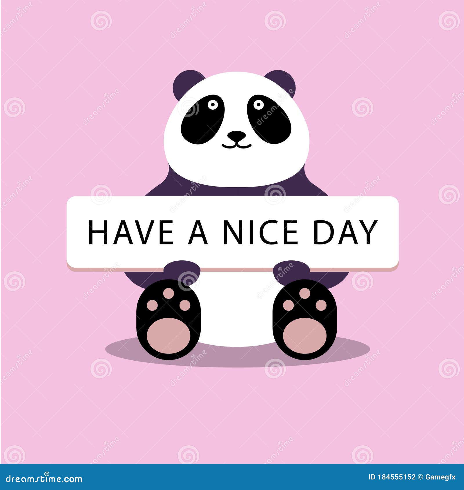 Panda Bear Cute Funny Cartoon Happy Cozy Relaxed Stock Vector ...