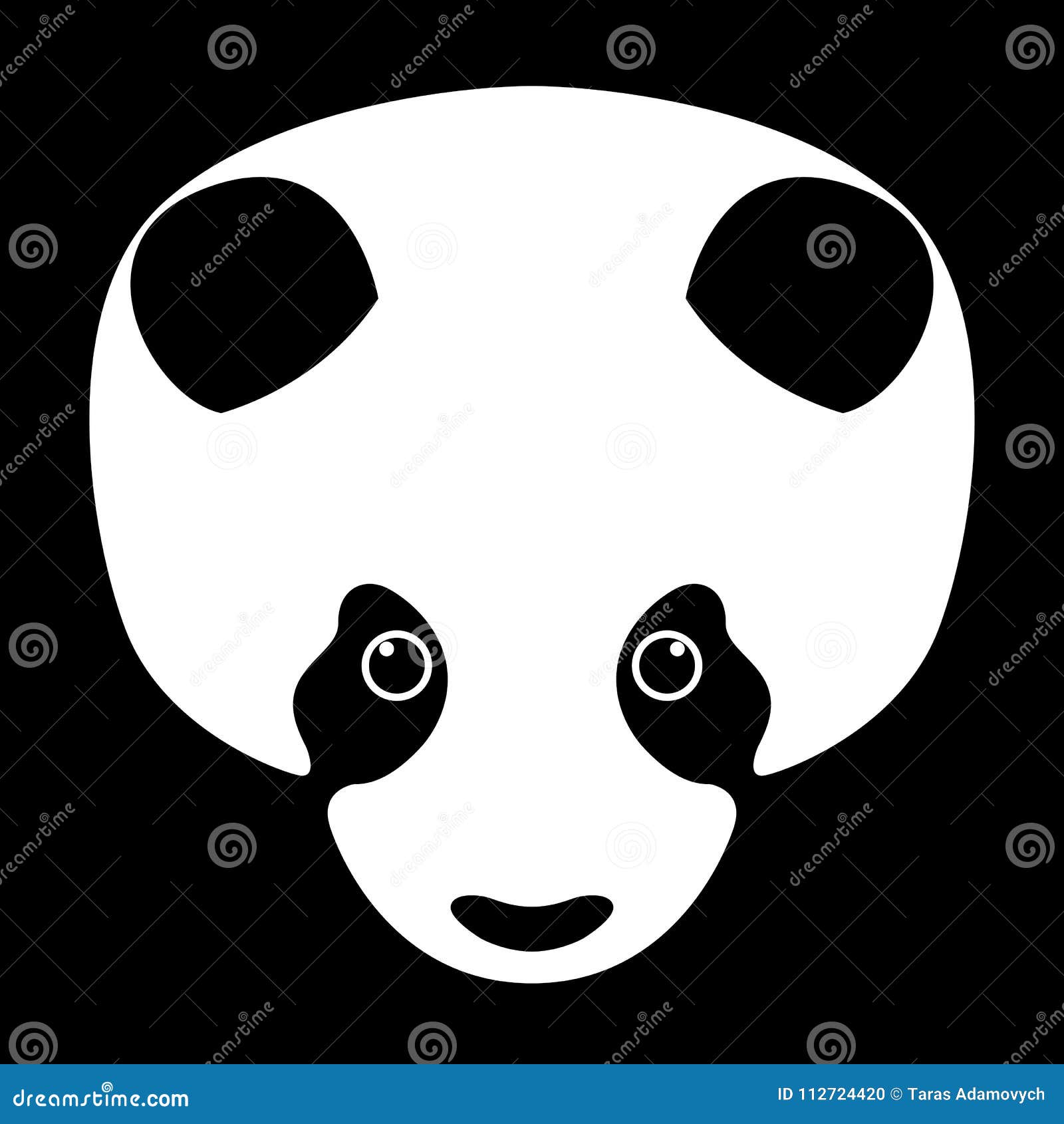 Panda Bear Head Face Vector Illustration Flat Style Stock Vector