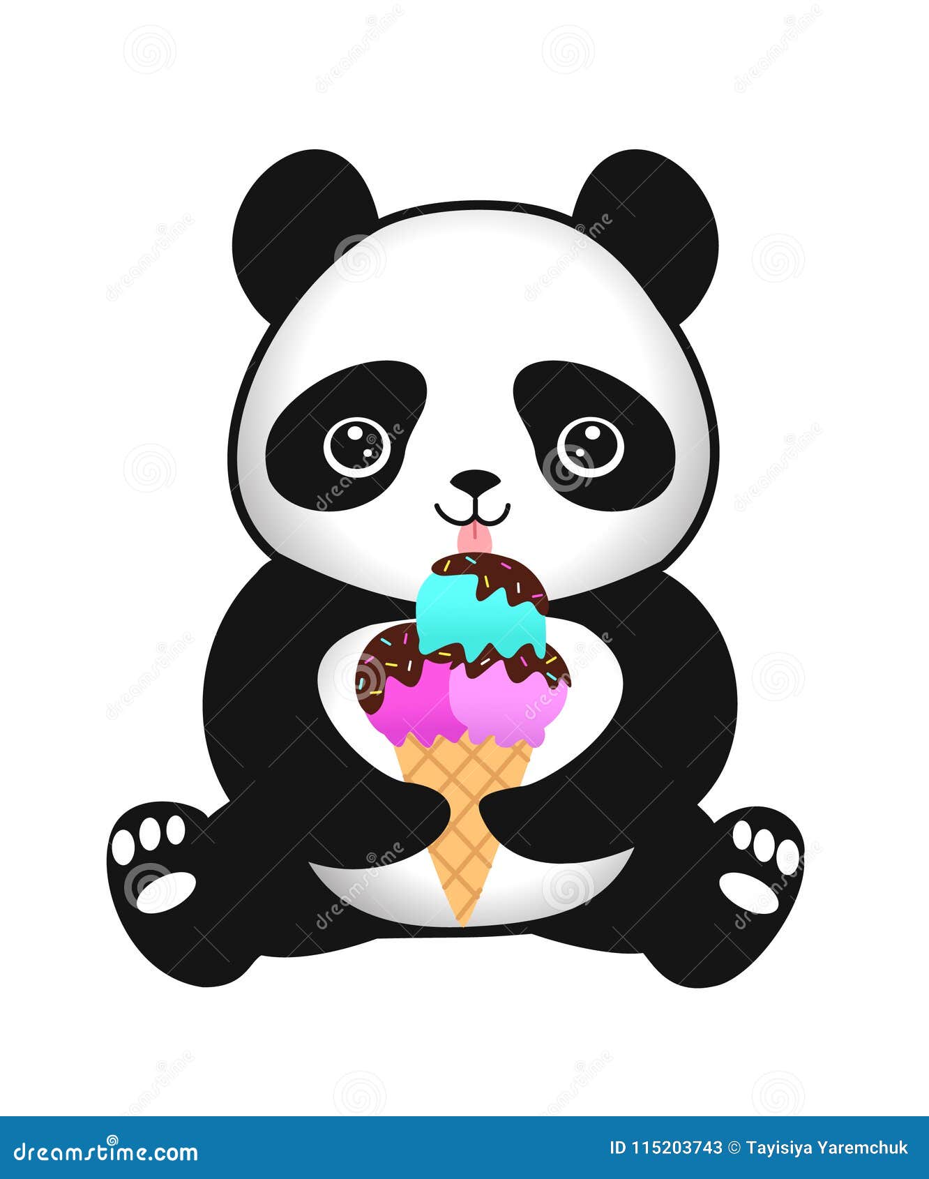 Baixar Vetor De Desenho De Ilustração De Desenho Animado Do Panda