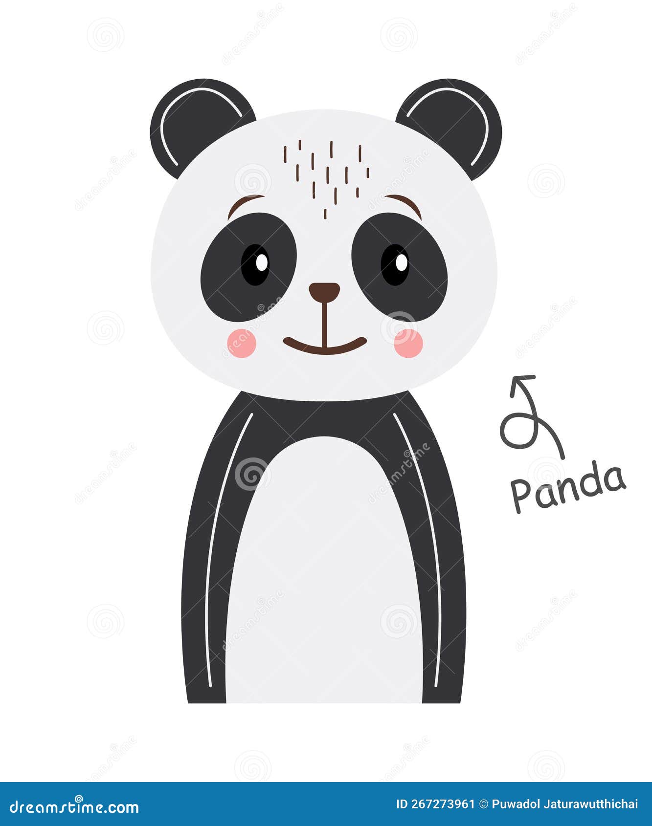 Panda . Cartoon character stock vector. Illustration of people - 267273961
