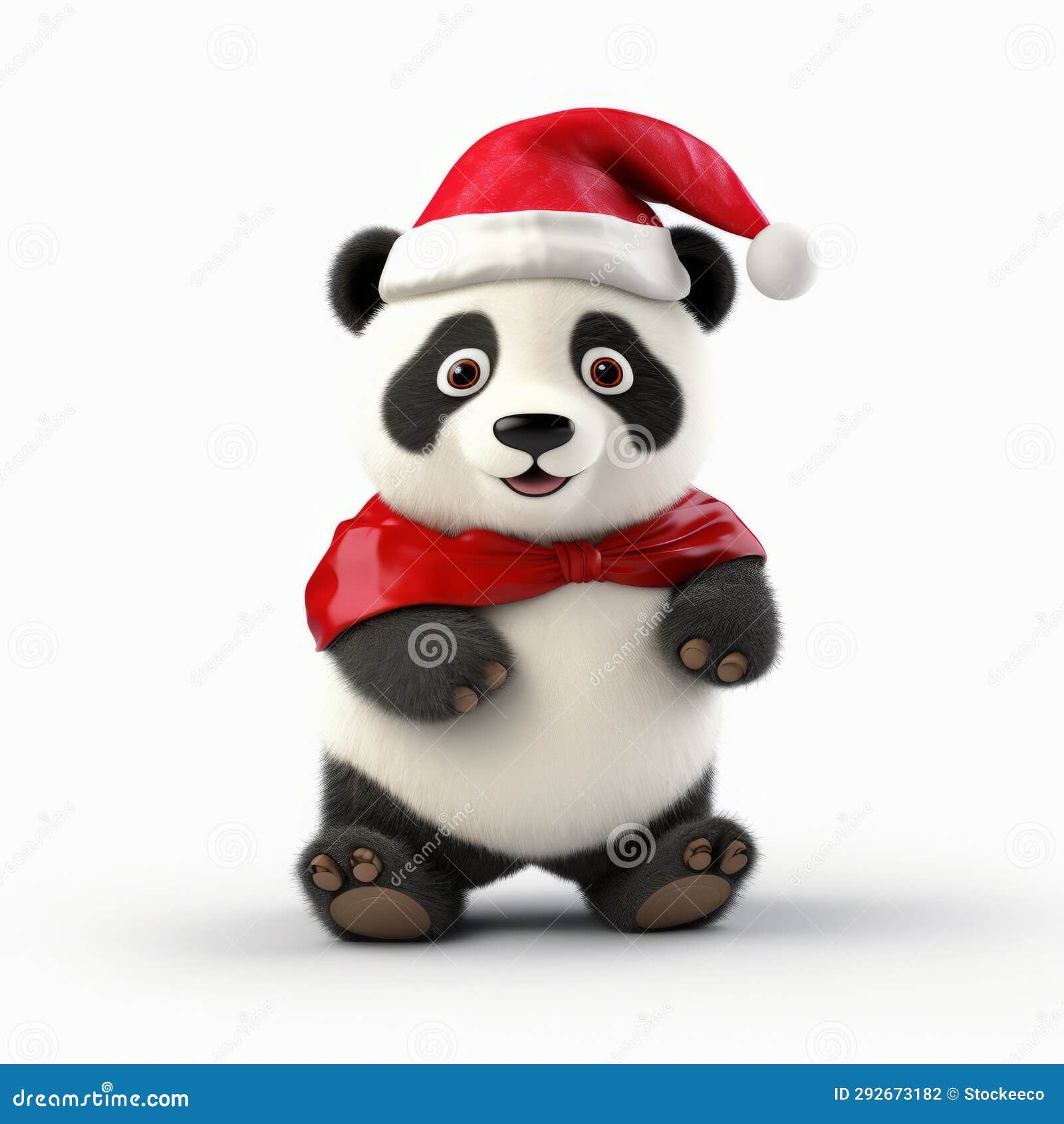 panda christmas bear 3d stock photo with festive chinese new year style