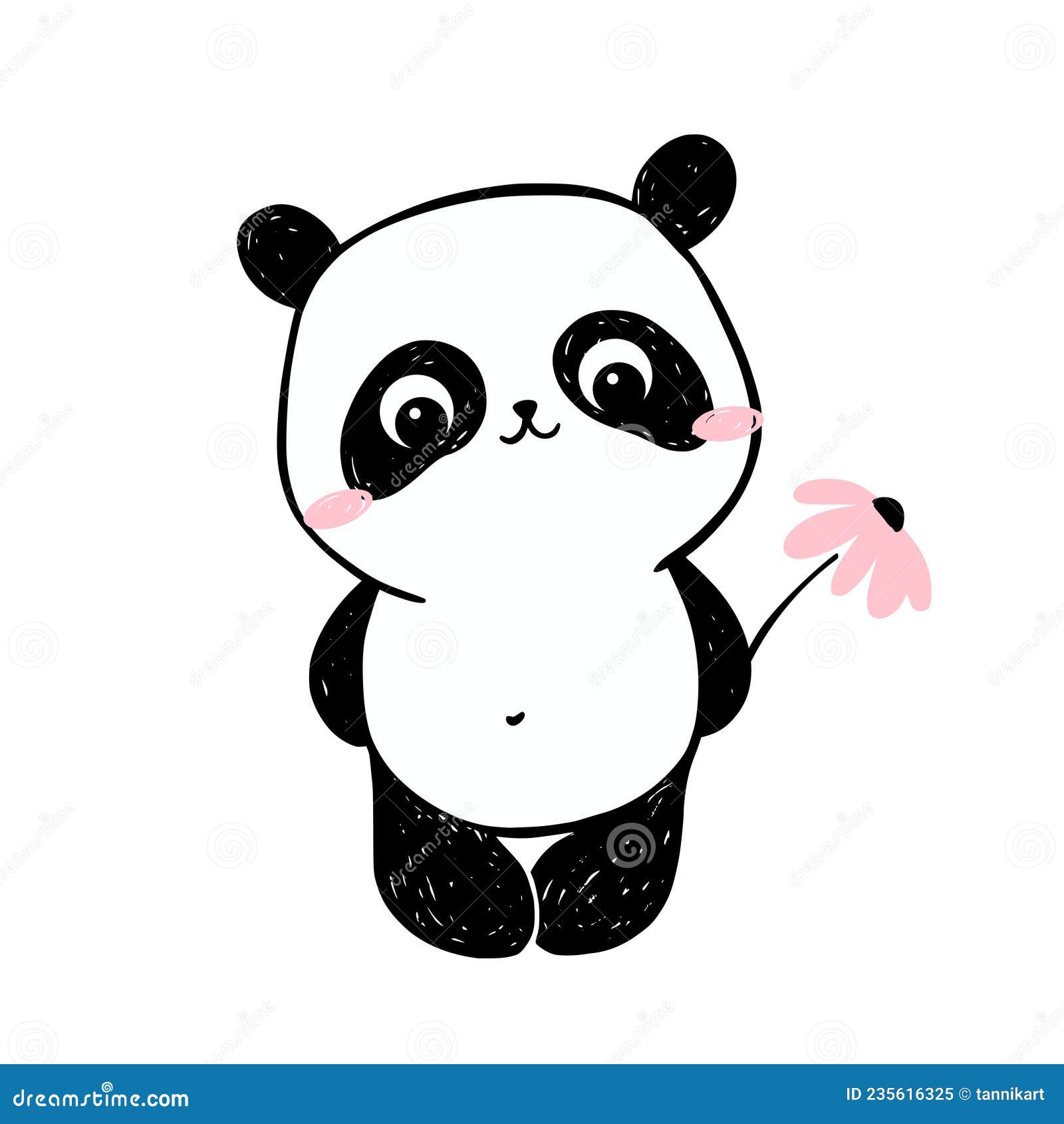 Ilustração em aquarela de um panda comendo uma melancia contra um