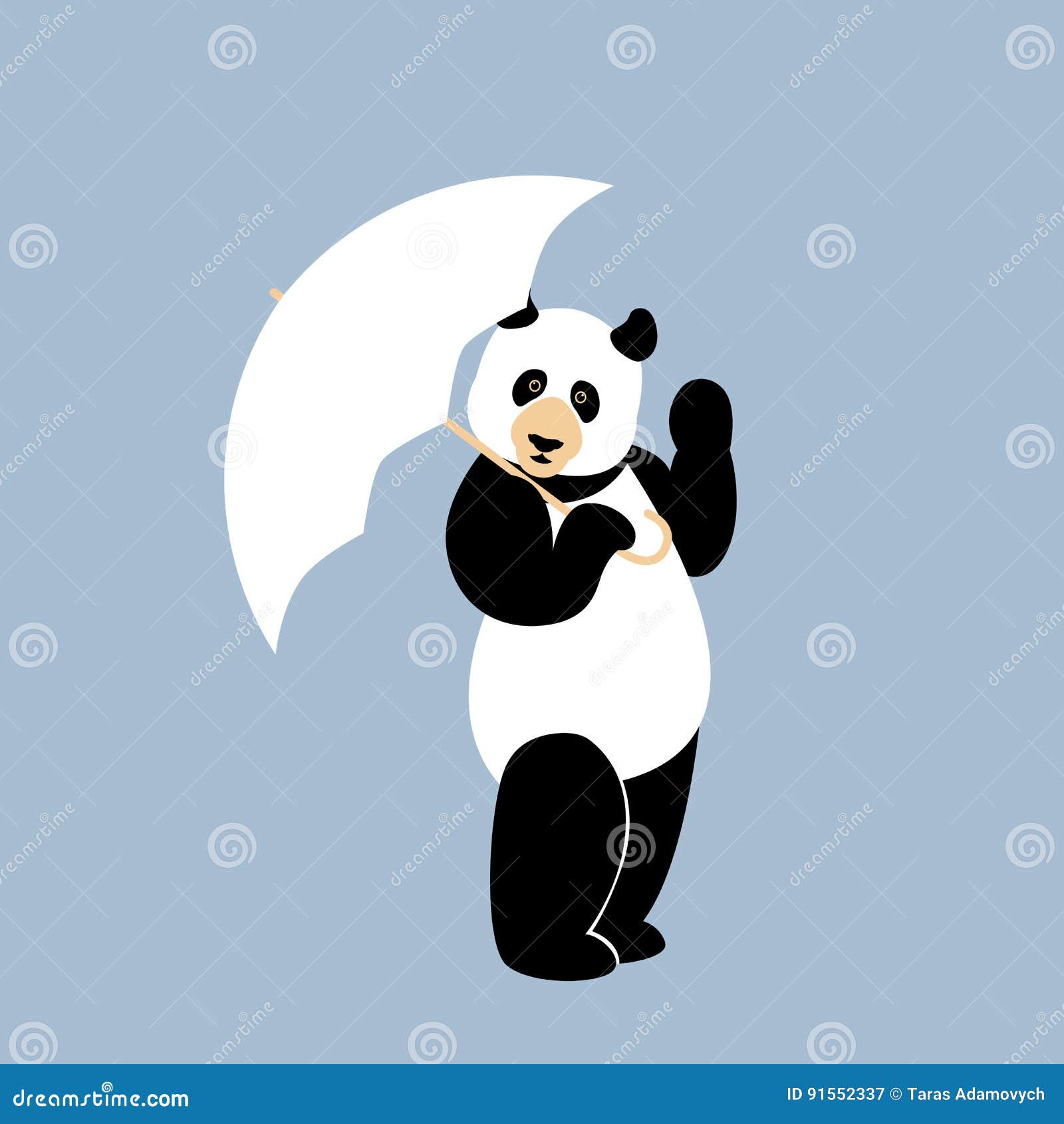 Panda bonito sobre desenho de parede, Vetor Premium