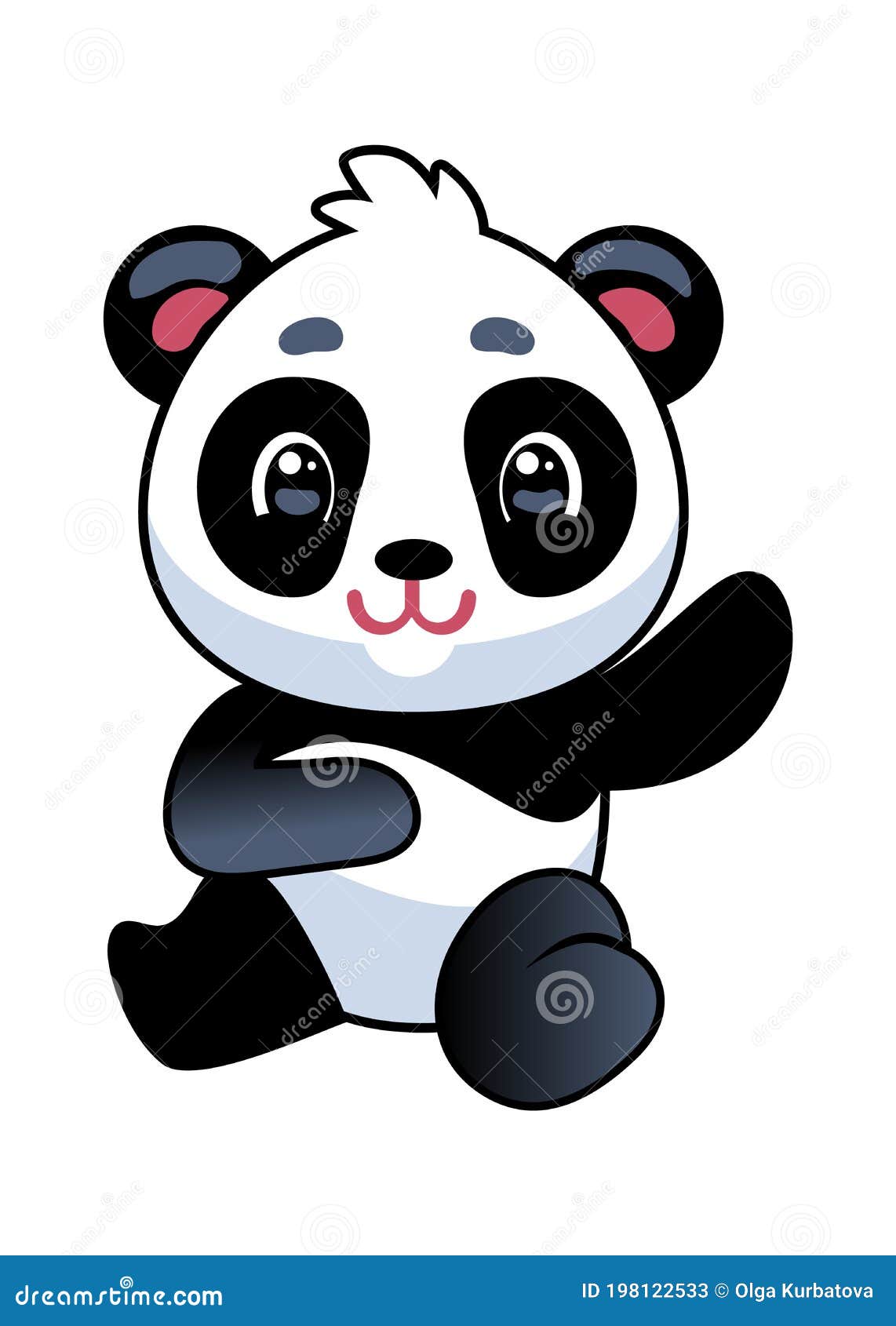 Cute Animal Design Represented By Kawaii Panda Icon. Colorfull And Flat  Illustration. Royalty Free SVG, Cliparts, Vectors, and Stock Illustration.  Image 59826232.