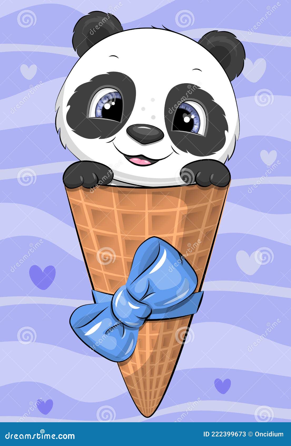 Panda com ilustração de desenho de sorvete