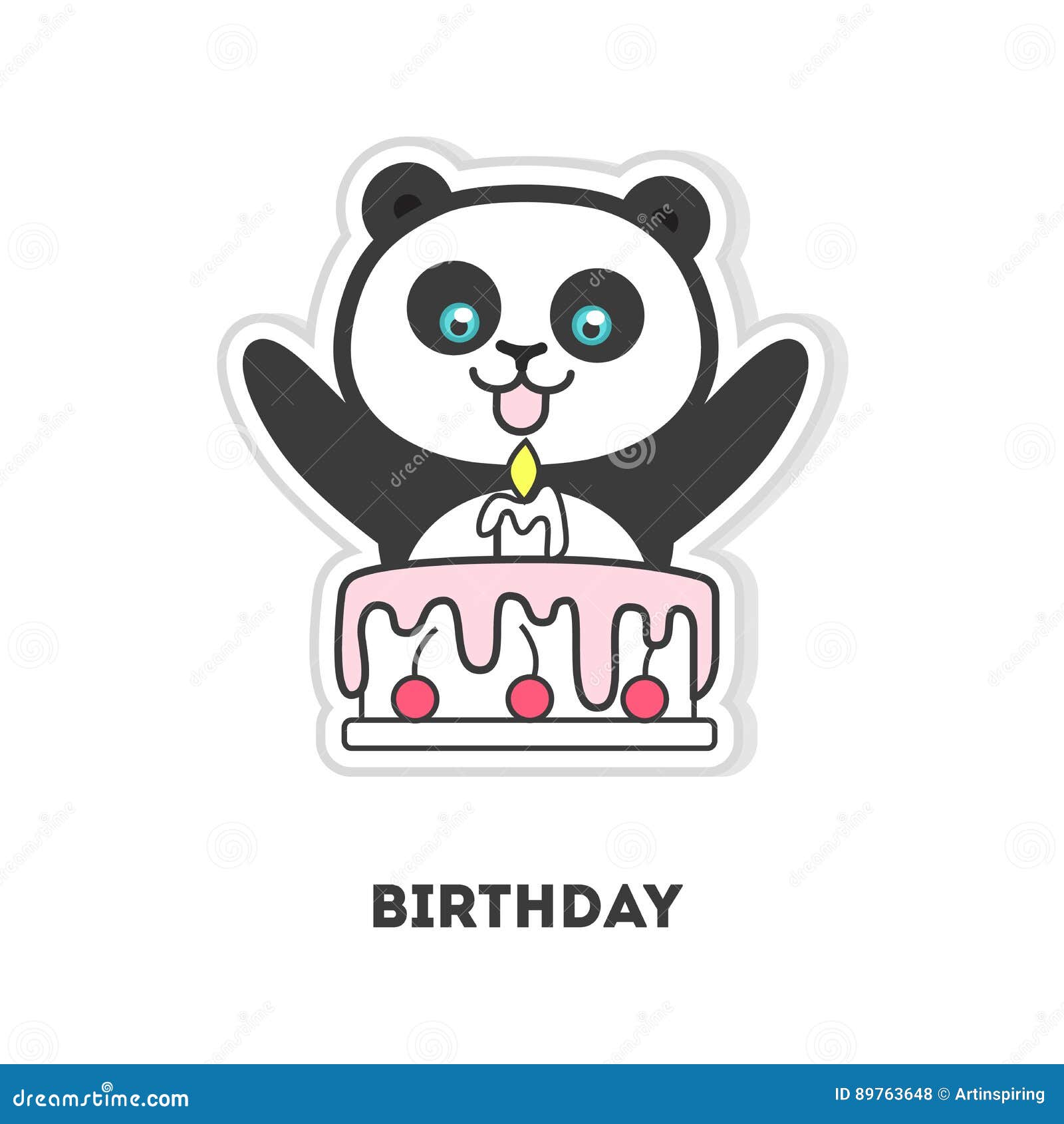 Panda De Joyeux Anniversaire Illustration de Vecteur Illustration du