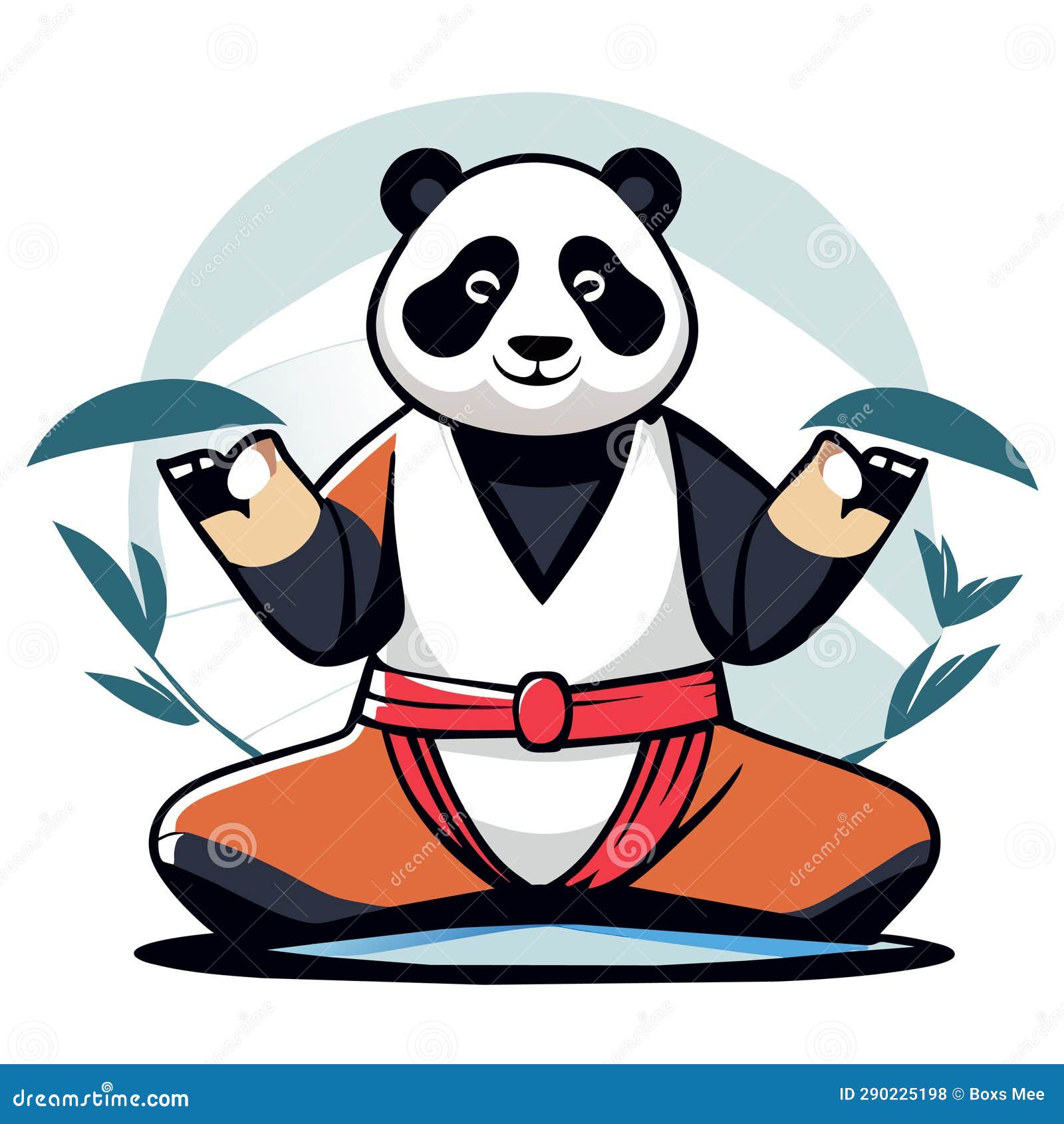 Panda Doing Yoga in the Lotus Position. Vector Illustration Stock ...