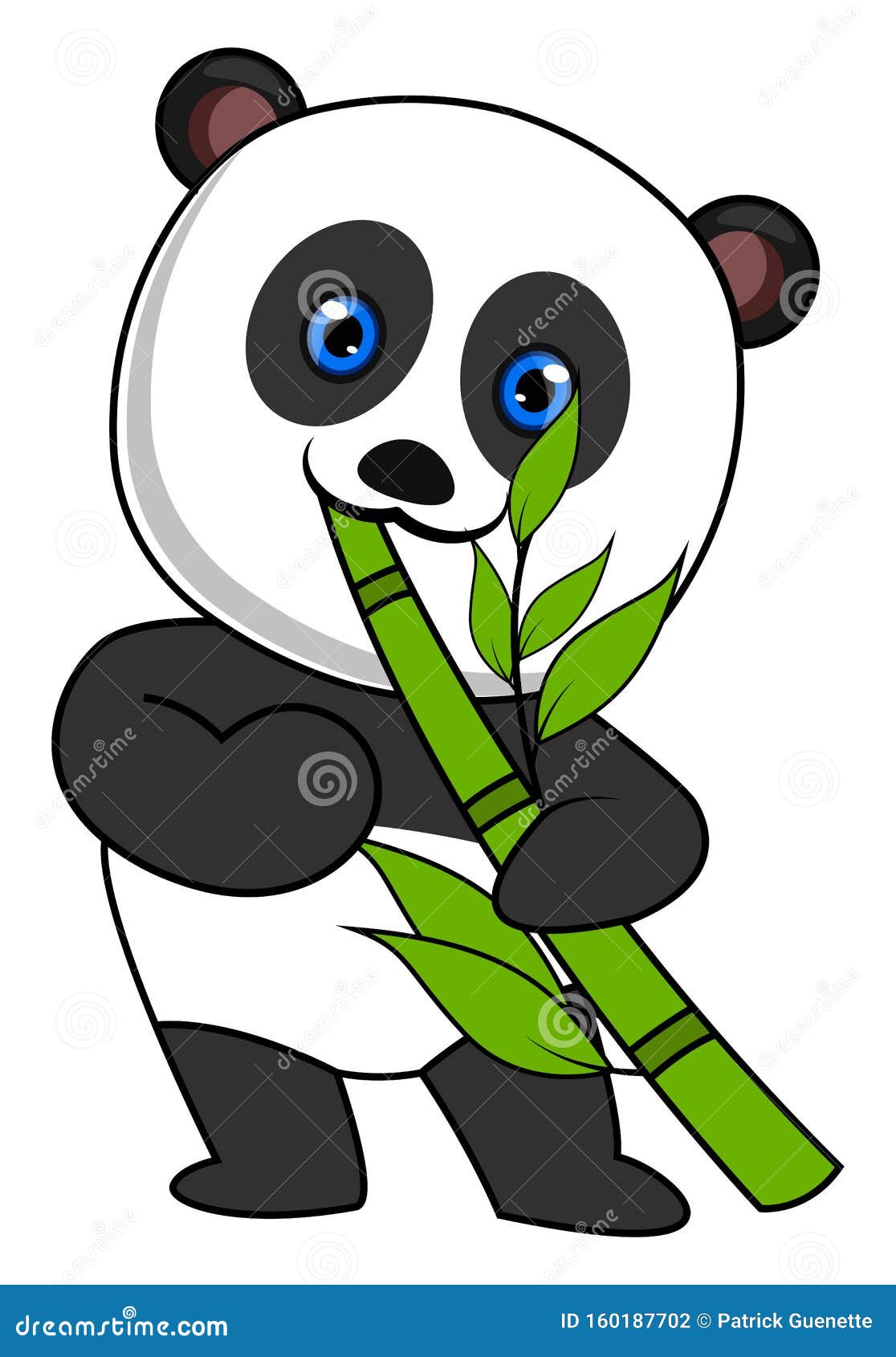 Panda Eating Bamboo Illustration Vector Stock Vector Illustration