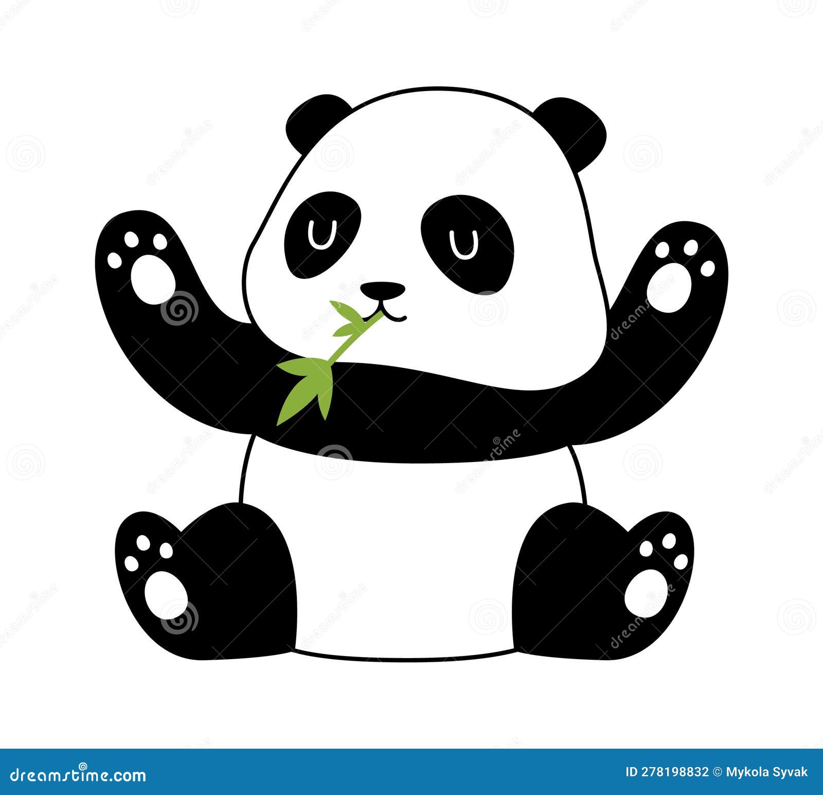 Panda Eating Bamboo stock vector. Illustration of china - 278198832