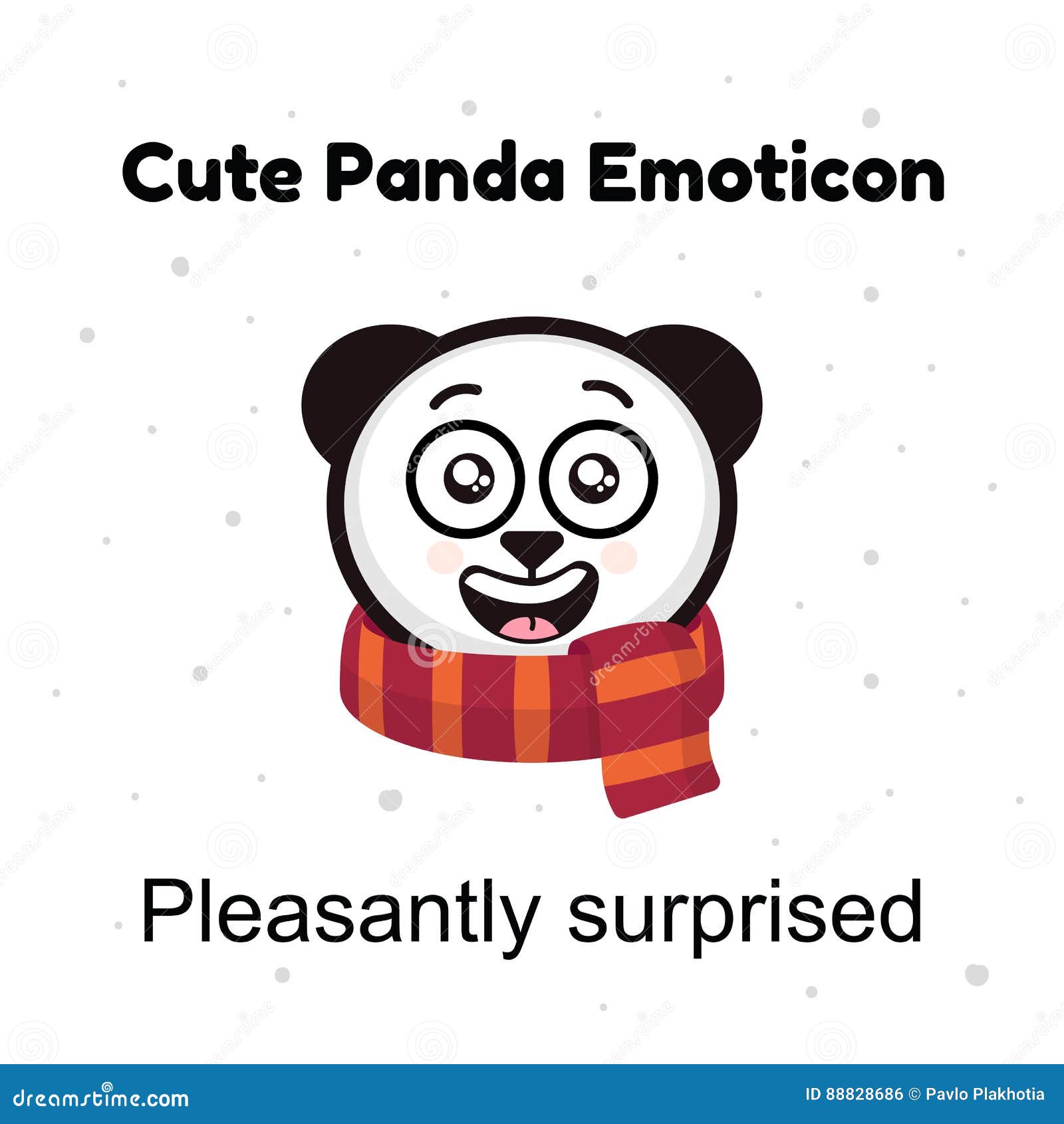 Animated cute panda stickers, white background