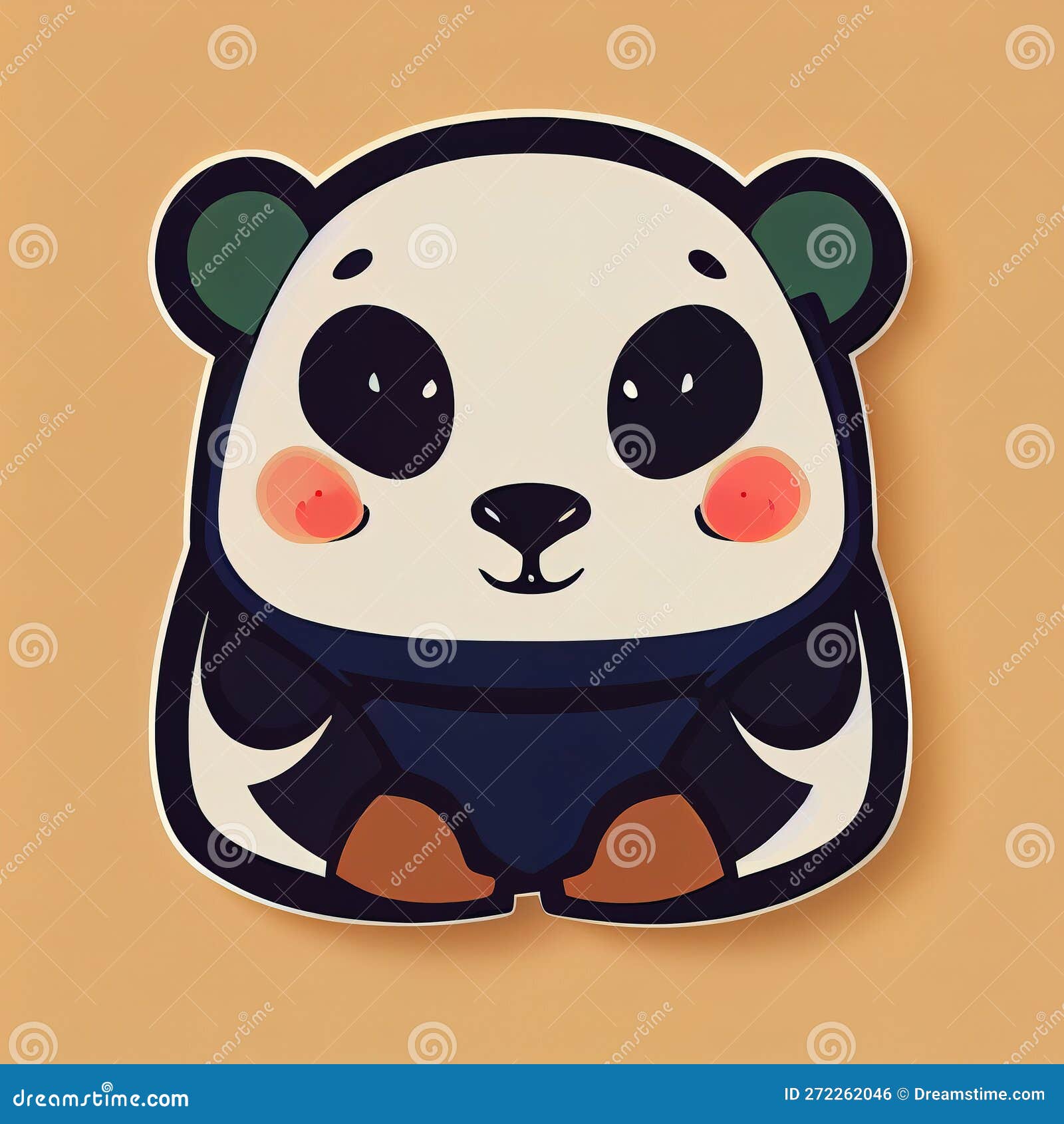 Panda Estilizada. Adesivo De Panda Fofo De Desenho Animado. ícone