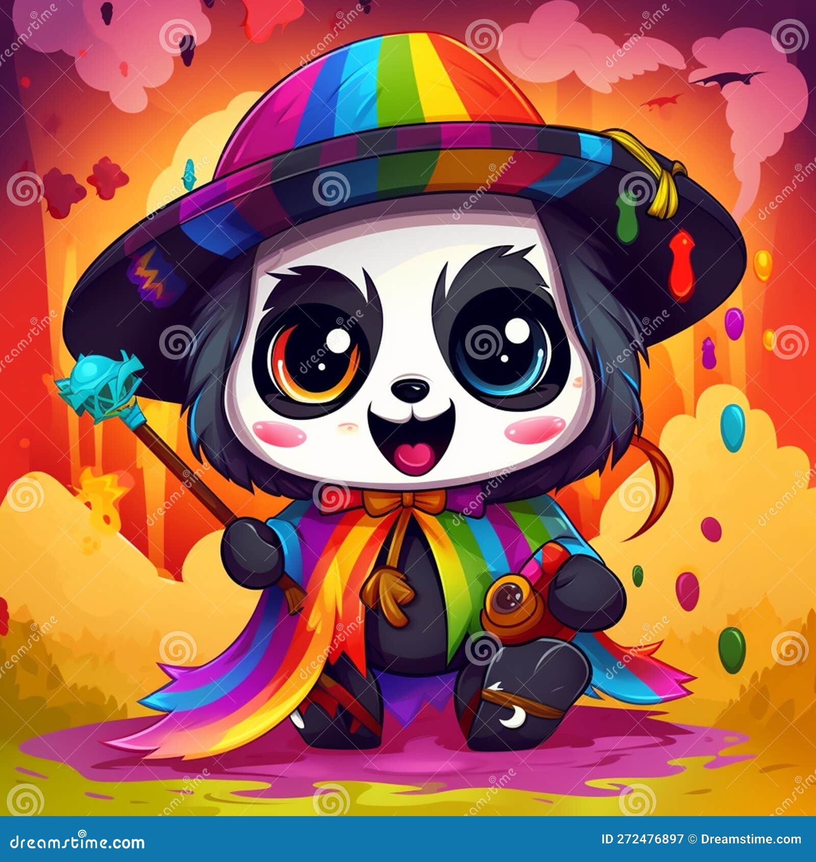 Livro De Colorir De Uma Garota Panda Bonita Do Kawaii Imagem de Stock -  Ilustração de desenho, vestido: 272476827