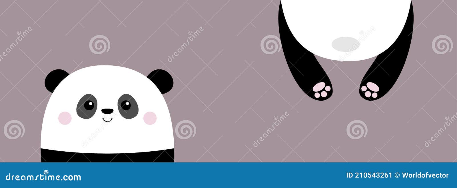 Patas de panda bonito acima parede, ícone dos desenhos animados de rosto de  panda