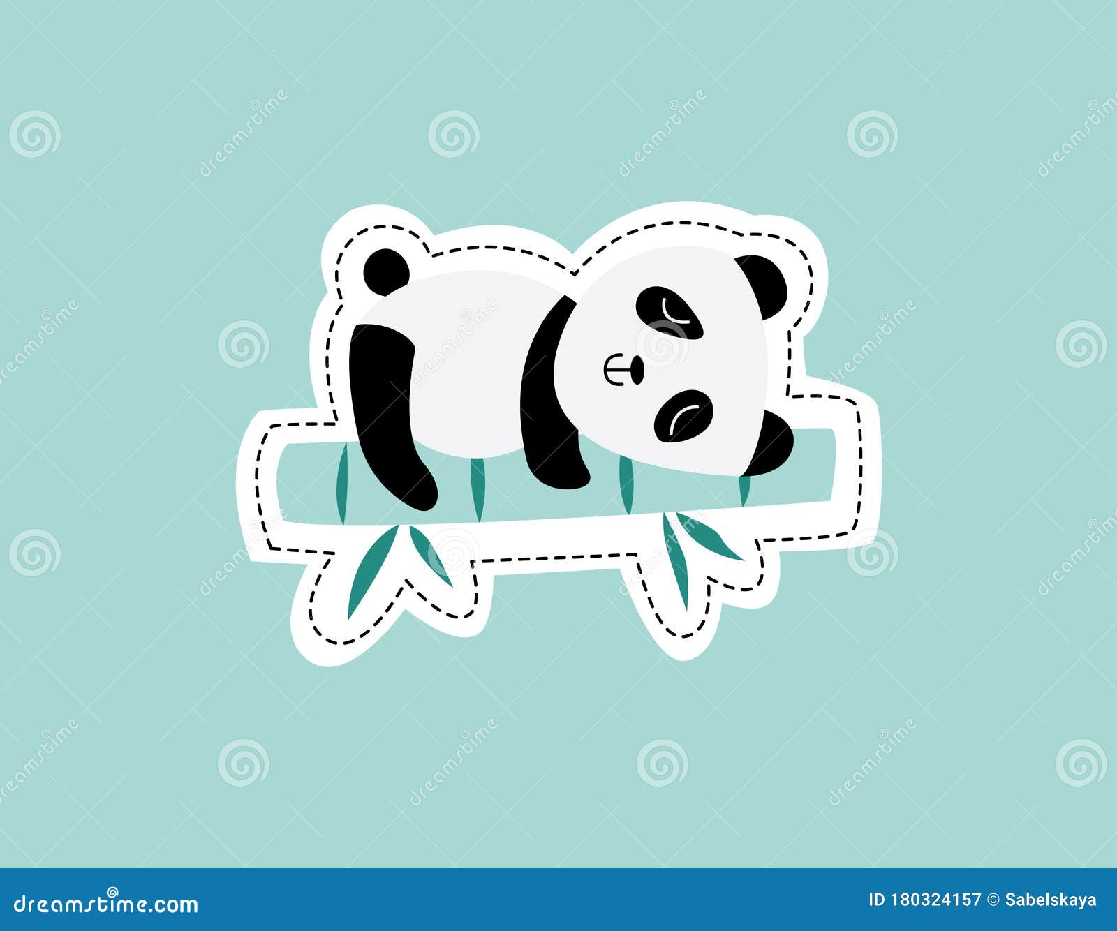 Desenhos animados do urso panda fofinho abraçando o animal kawaii com um  coração pequeno