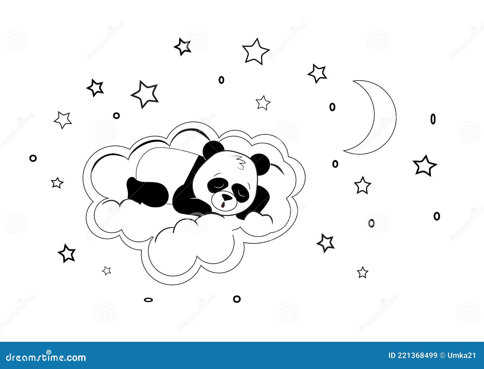 Desenhos de panda na lua para colorir para crianças