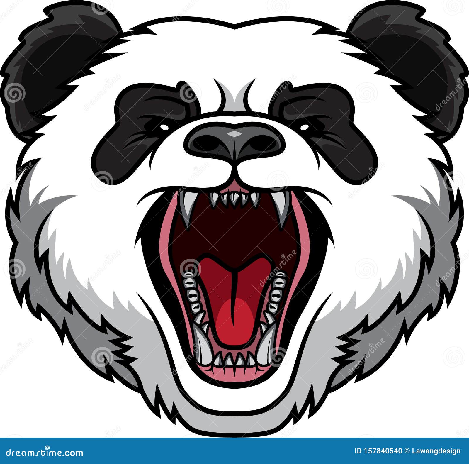 Panda head mascot stock vector. Illustration of funny 157840540