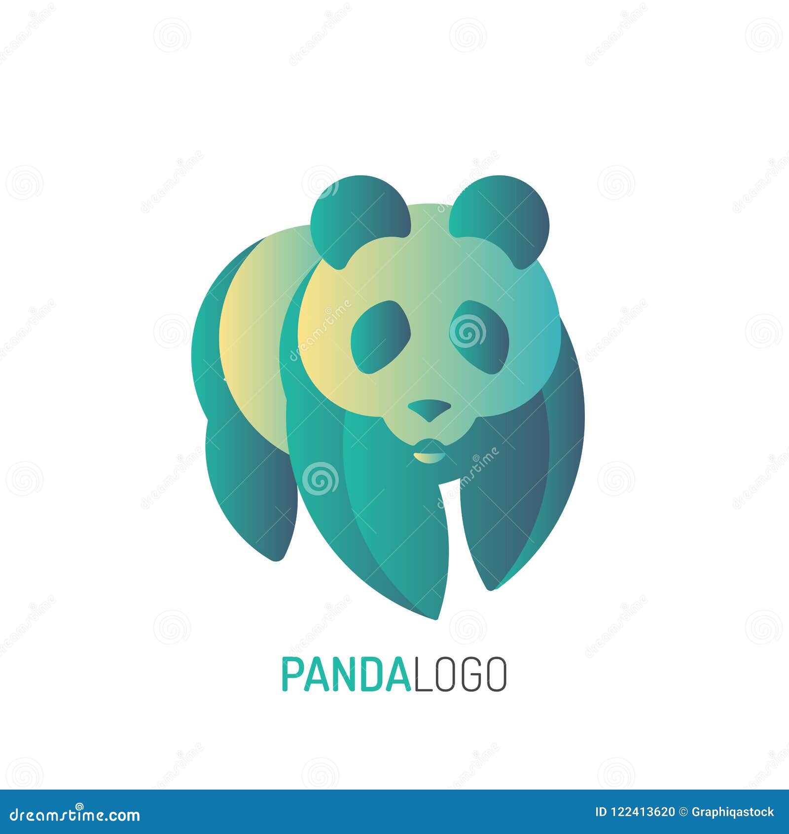 Panda Logo | with Golden Ratio Technique and Gradient Color Stock Vector -  Illustration of abstract, animal: 122413620