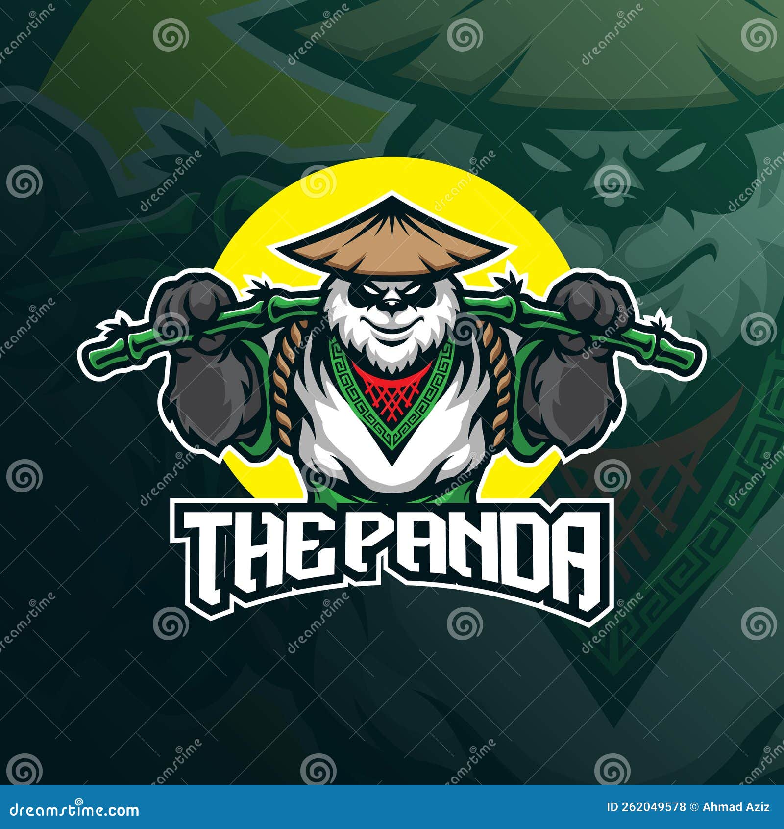 panda mascot logo   with modern  concept style for badge, emblem and t shirt printing. smart kungfu panda