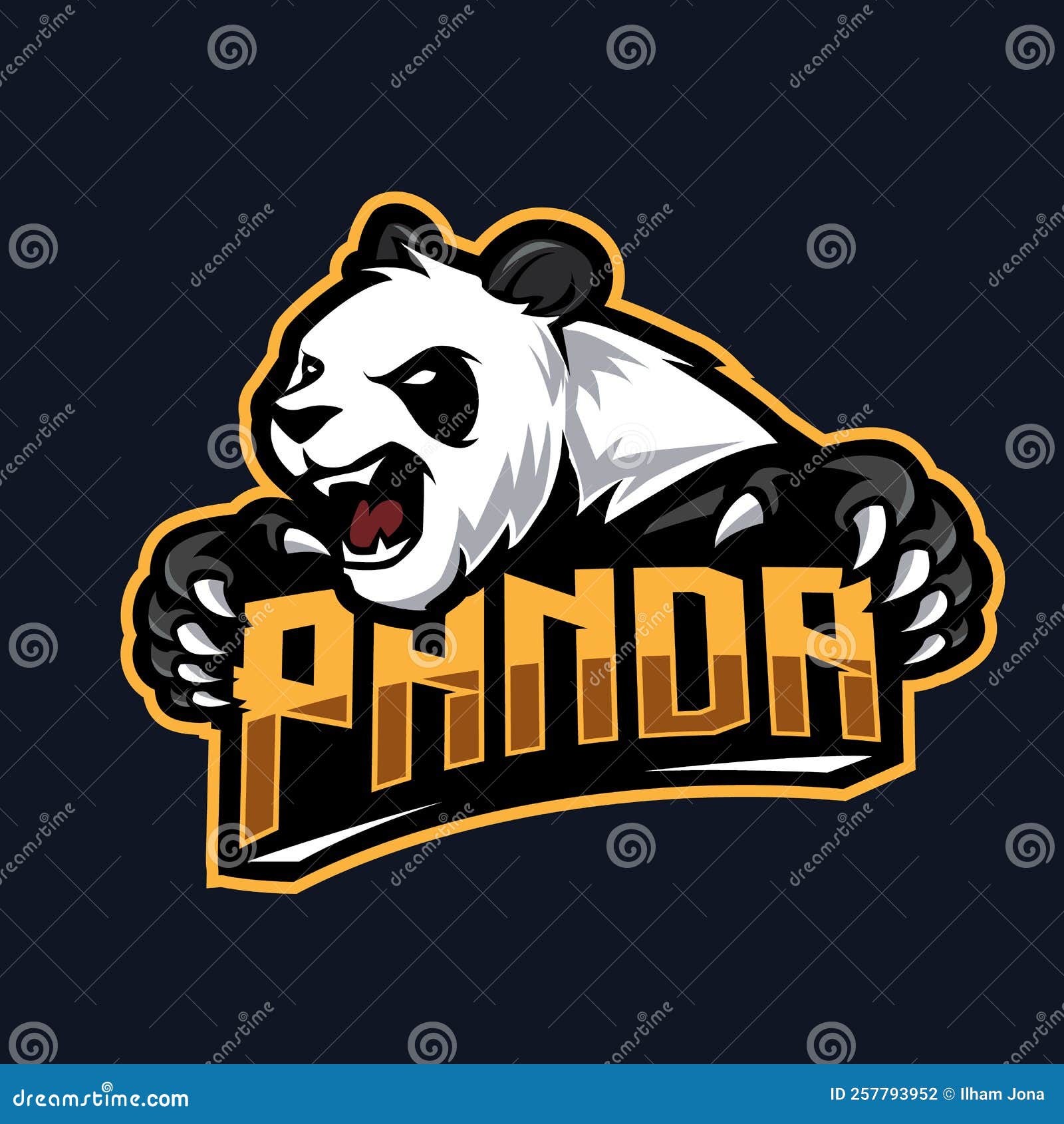 Furious Panda Mascot Gaming Logo Free Download 