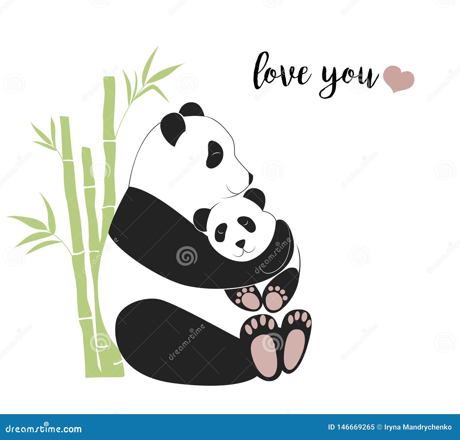Cute Baby Panda Hand drawn Illustration