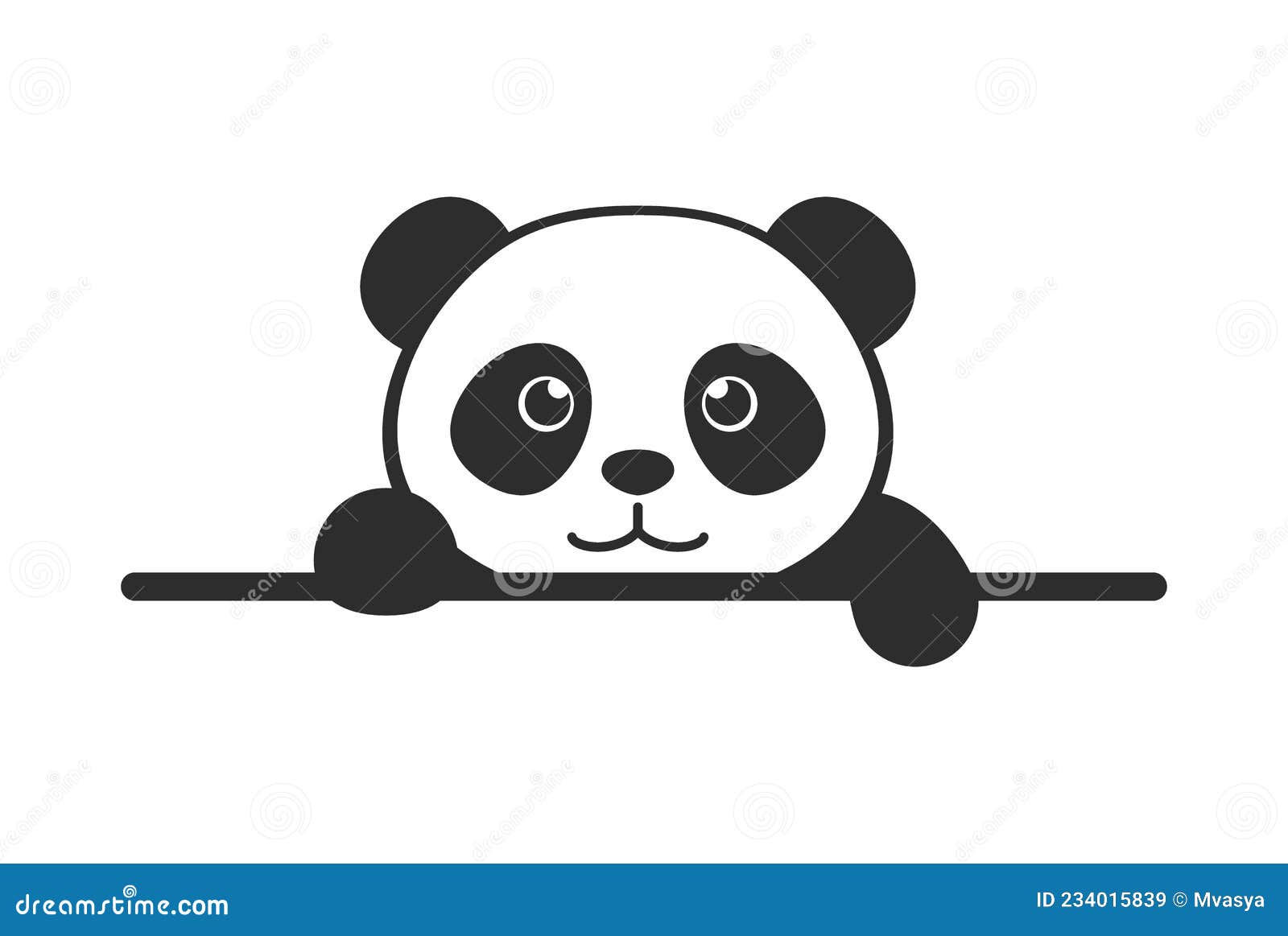 Panda Pequena. Desenho Animado Panda. Cara Panda Fofa. Duche De