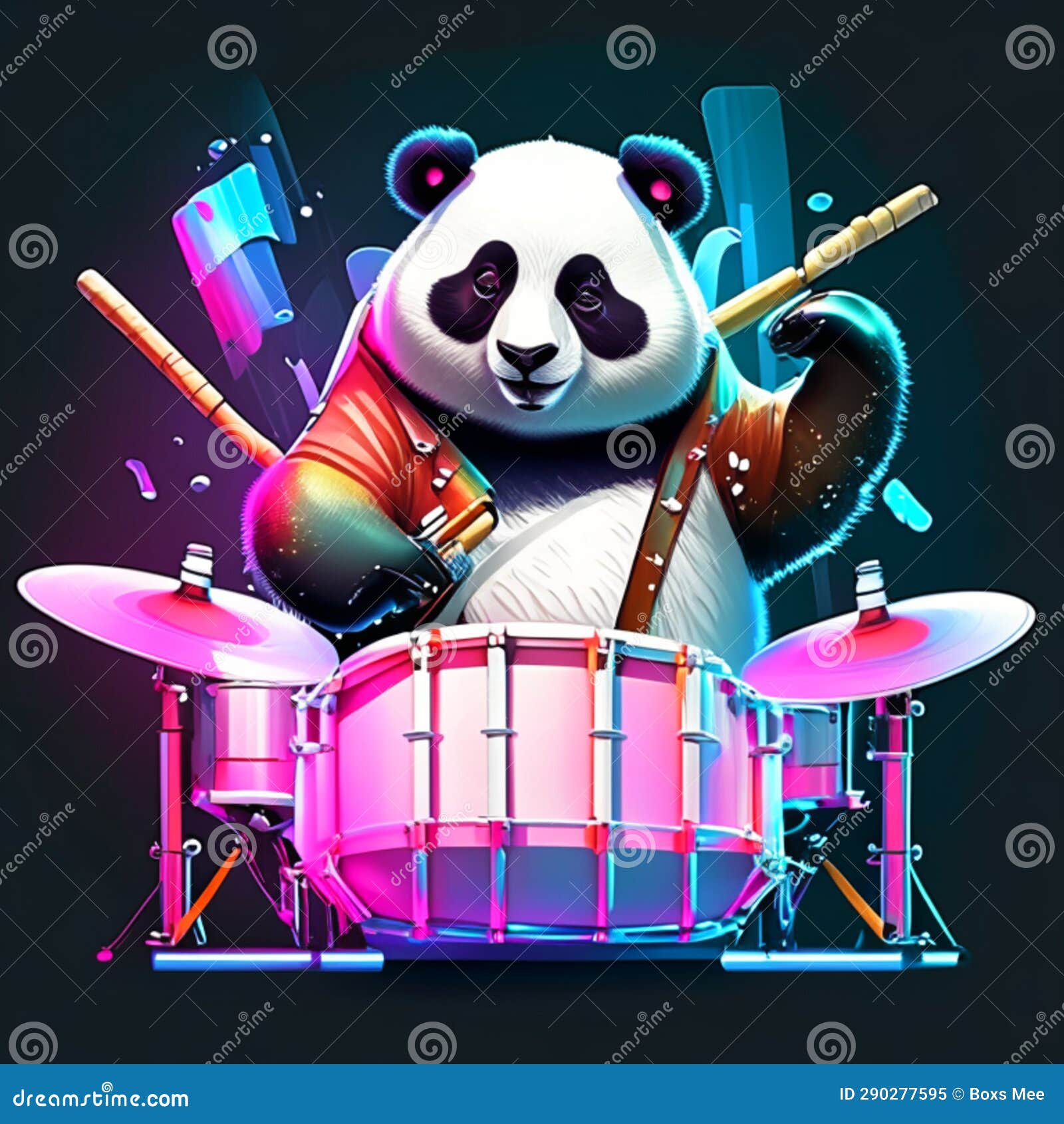 Panda-drum Royalty Free Vector Image - VectorStock