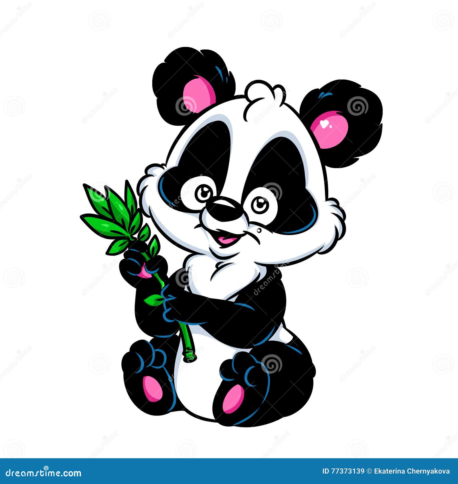 Caminhada Panda Dos Desenhos Animados. Arte Animal.