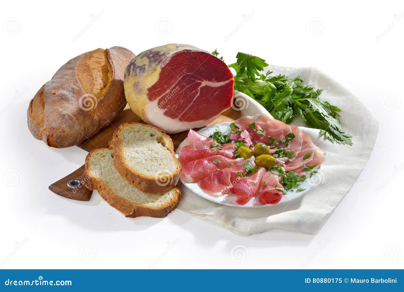Pane e prosciutto stock image. Image of isolated, emilia 80880175