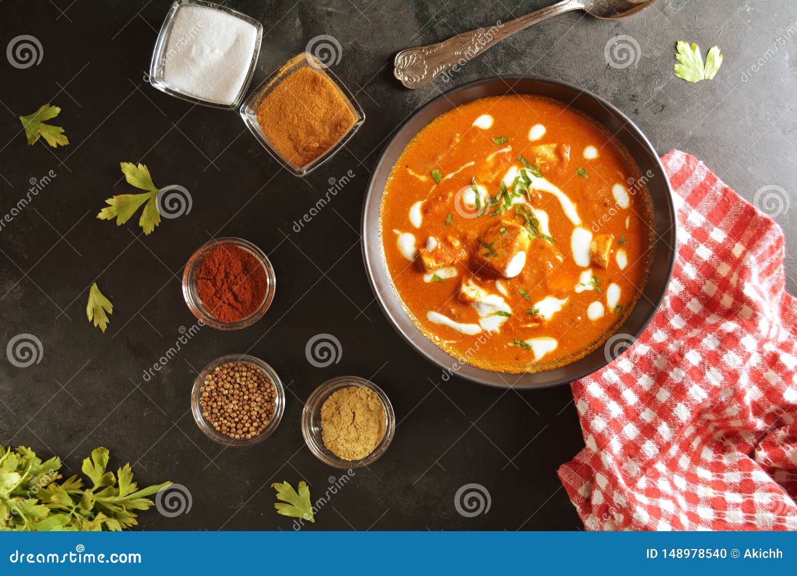 paneer butter masala - recipe preparation photos with photos of the final dish and traditional mattha