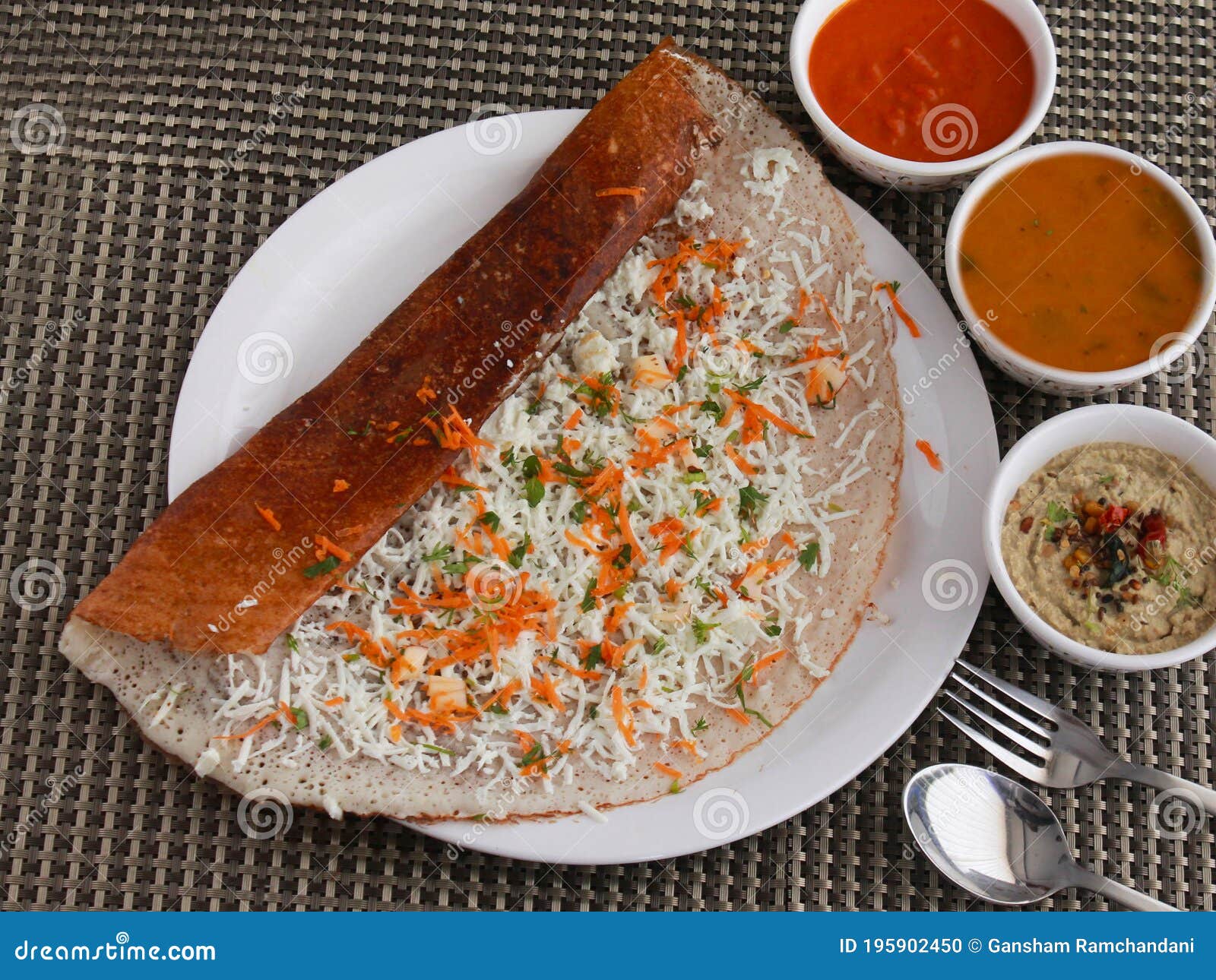 Cheese DOsa A Special Food Of Andhra Stock Photo