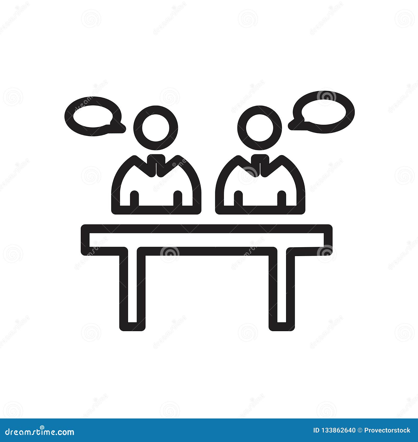 Panel Discussion Icon Isolated on White Background Stock Vector
