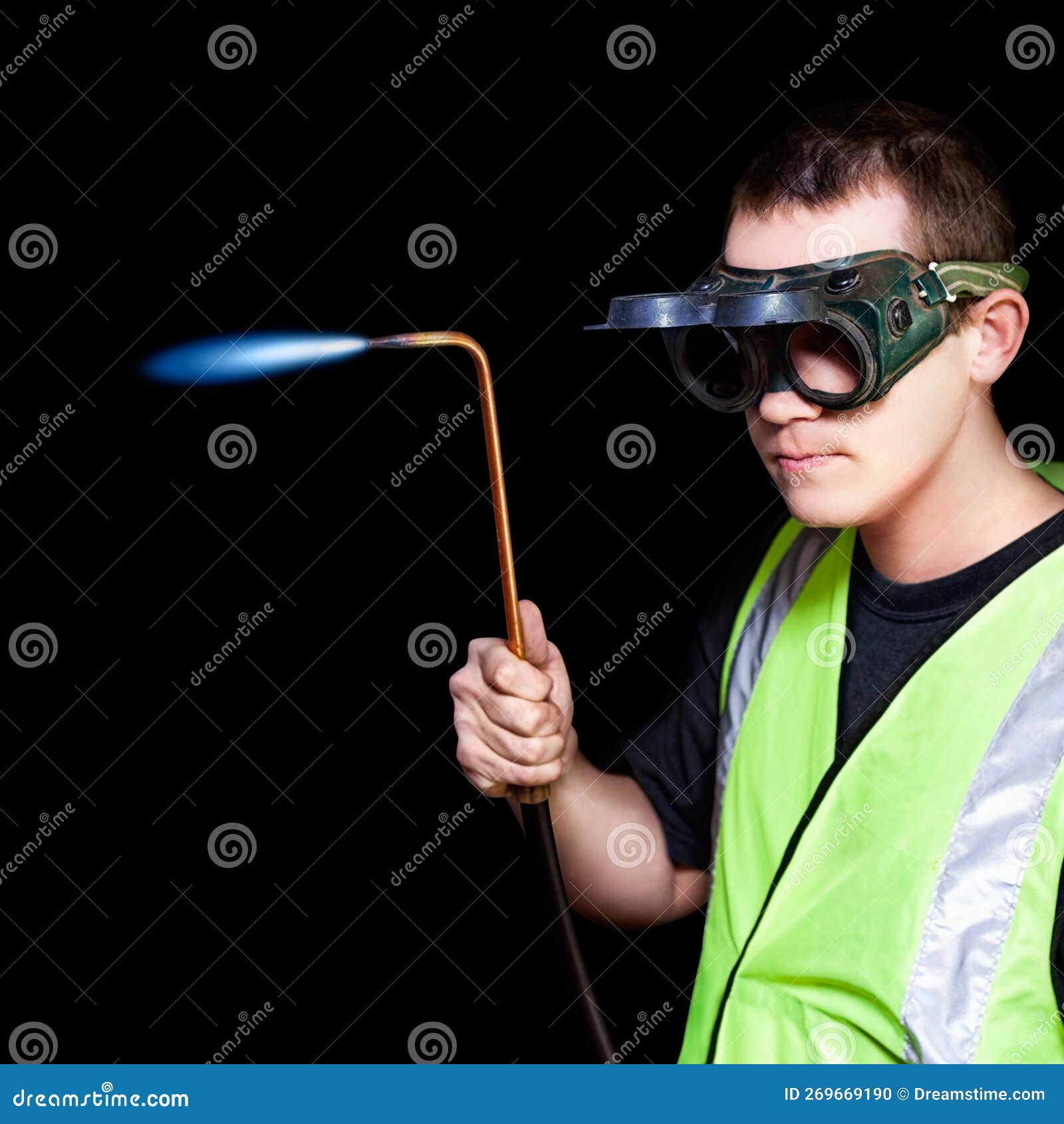 Panelbeater in Safety Goggles Stock Photo - Image of panelbeating