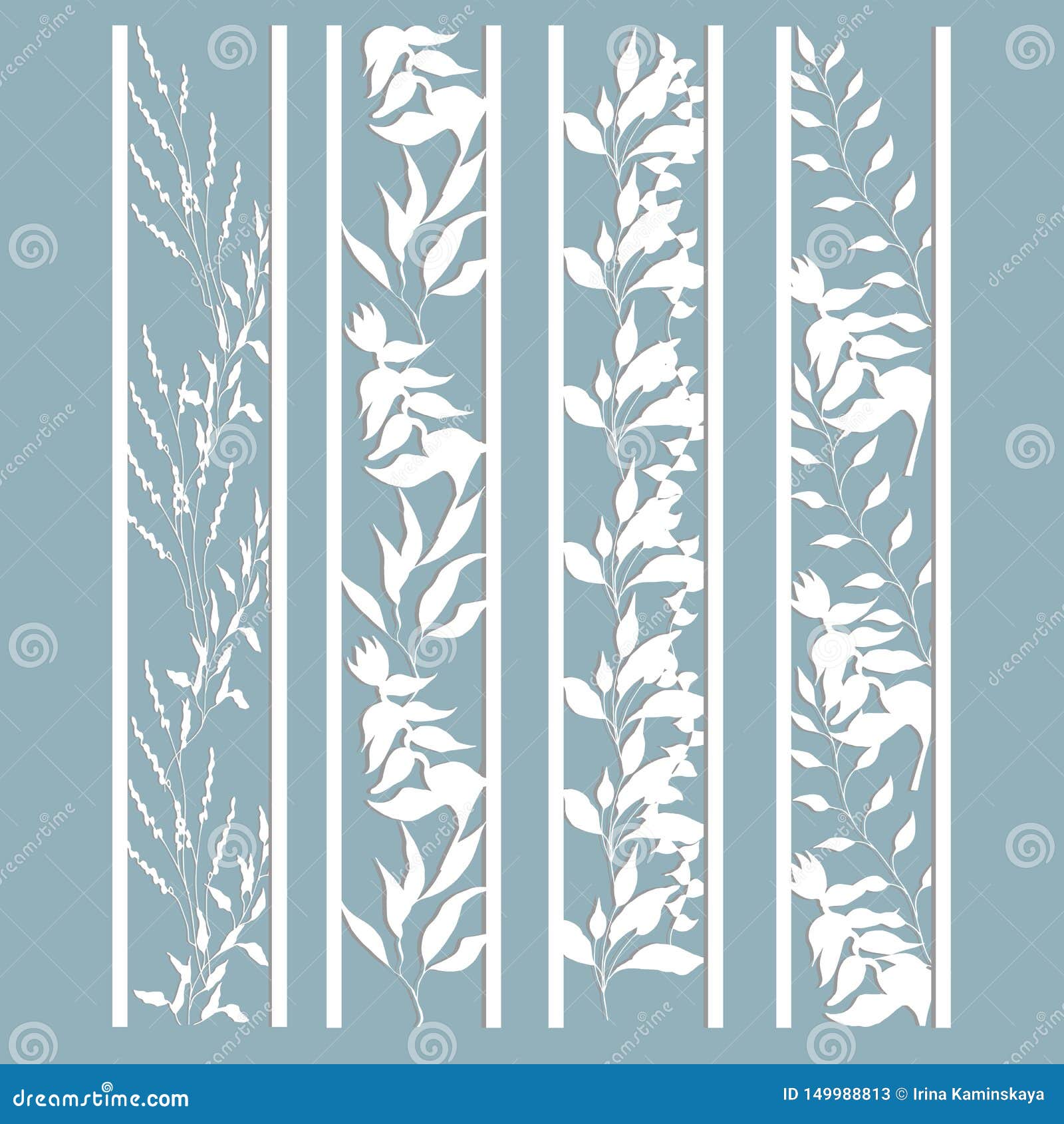 Panels with a Pattern of Leaves and Flowers. Cut Out of Paper. a Set of  Bookmark Templates Stock Vector - Illustration of flower, flowers: 149988813