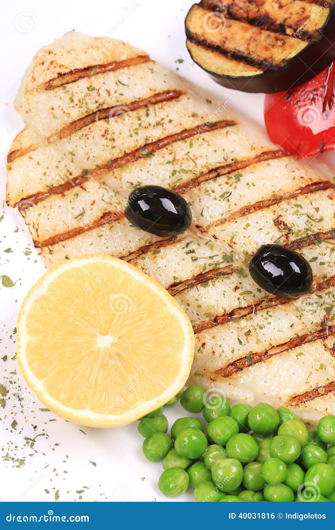Pangasius Fillet Grilled with Vegetables. Stock Photo Image of fillet