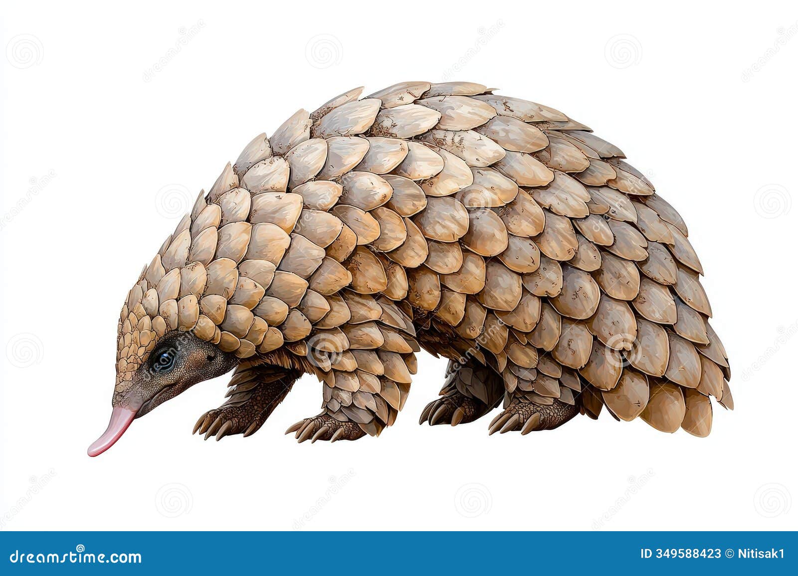 pangolin white isolate background