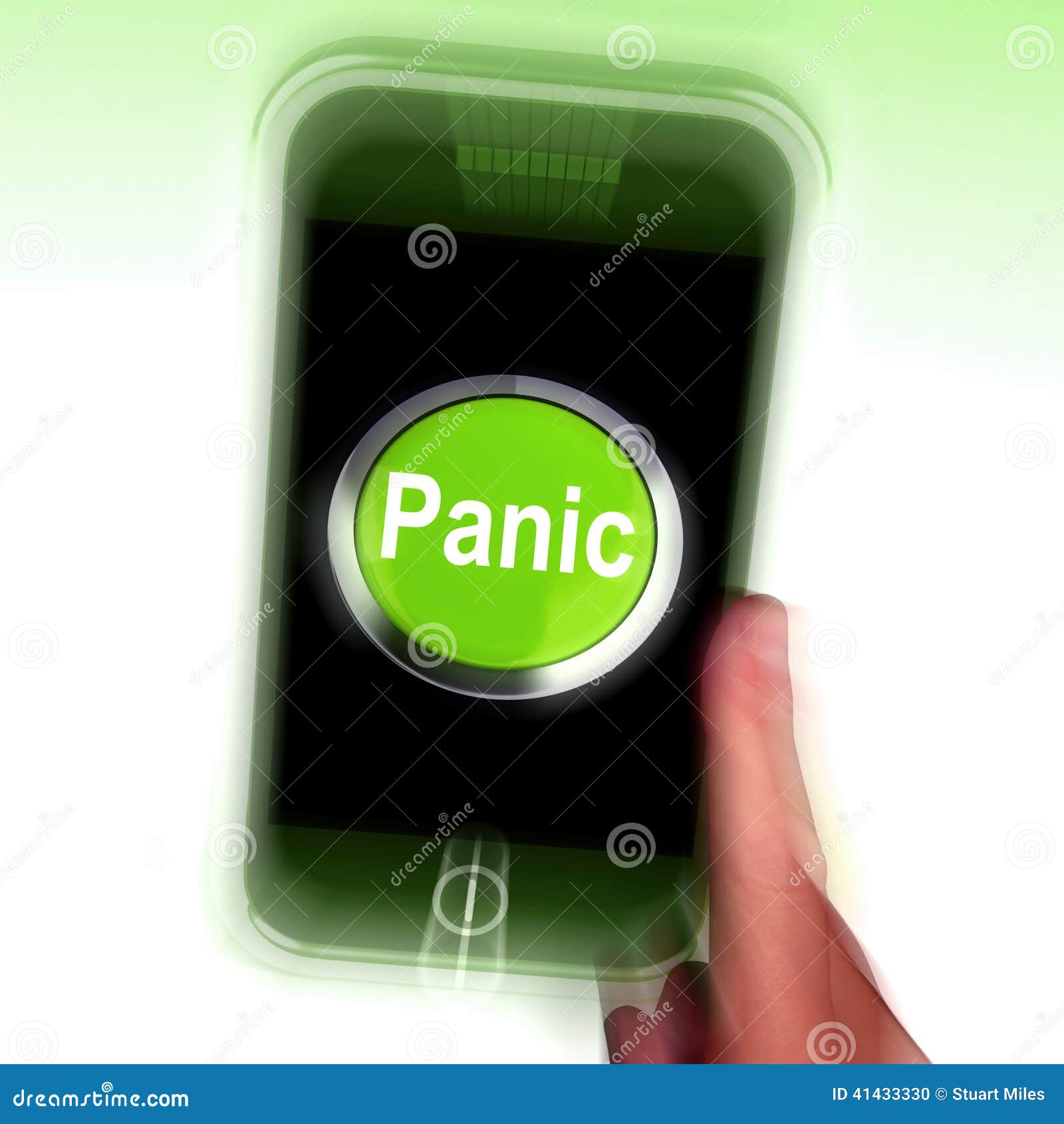 Panic Mobile Means Anxiety Distress and Alarm Stock Illustration