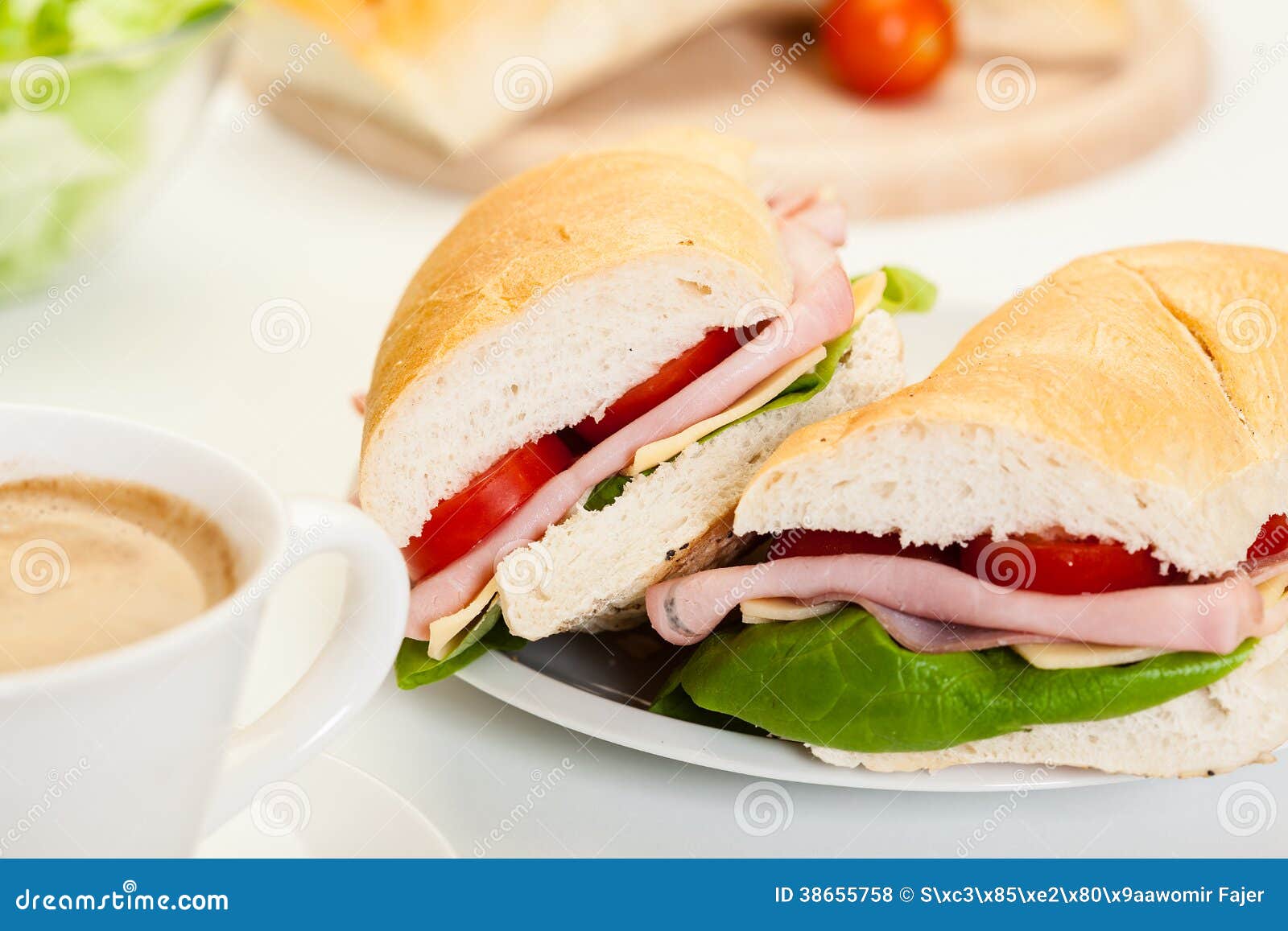 Panini Sandwich with Ham, Cheese and Tomato Stock Photo Image of